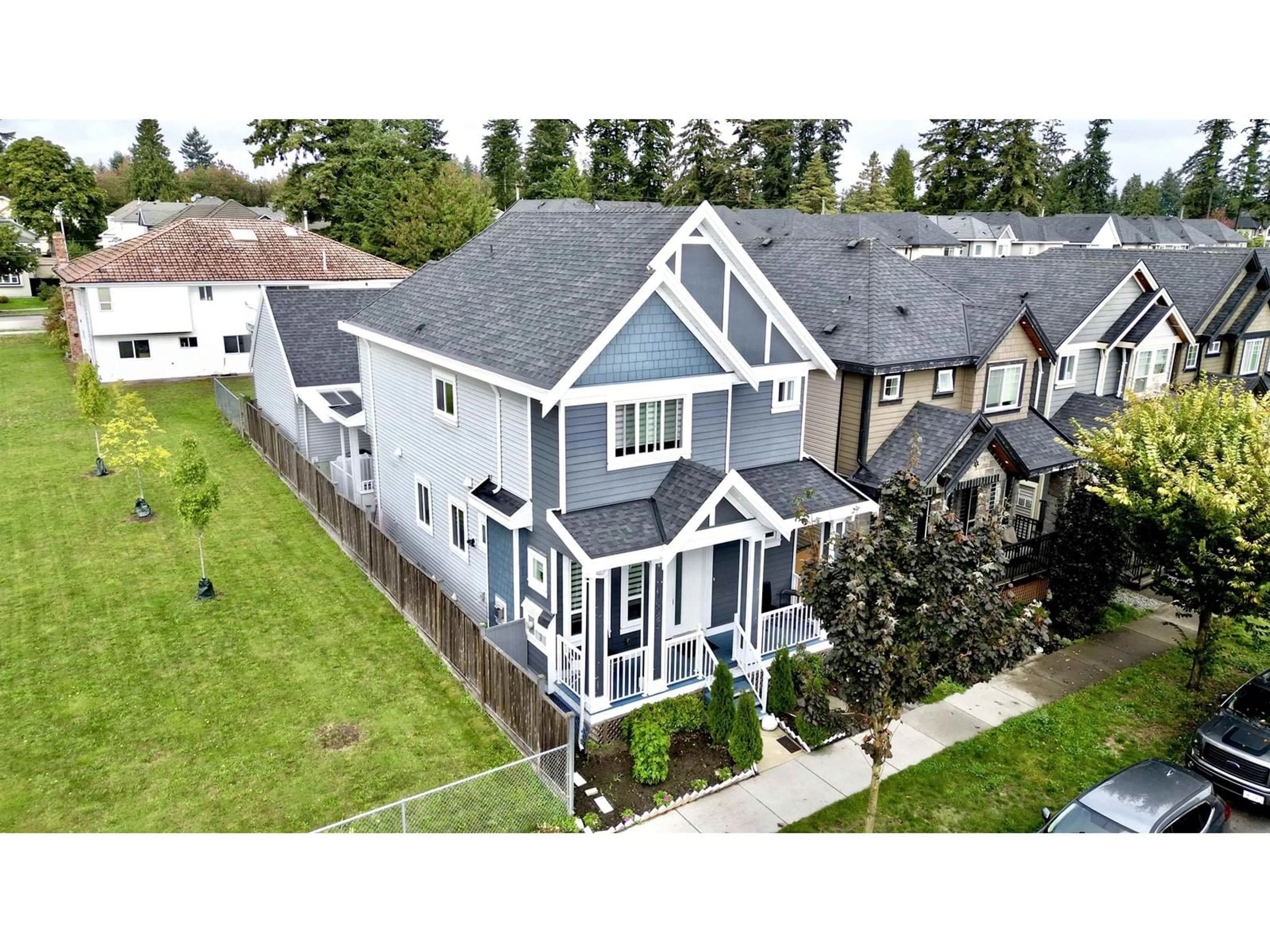 A pic from outside/outdoor area/front of a property/back of a property/a pic from drone, street for 13025 59A, Surrey British Columbia V3X0G5