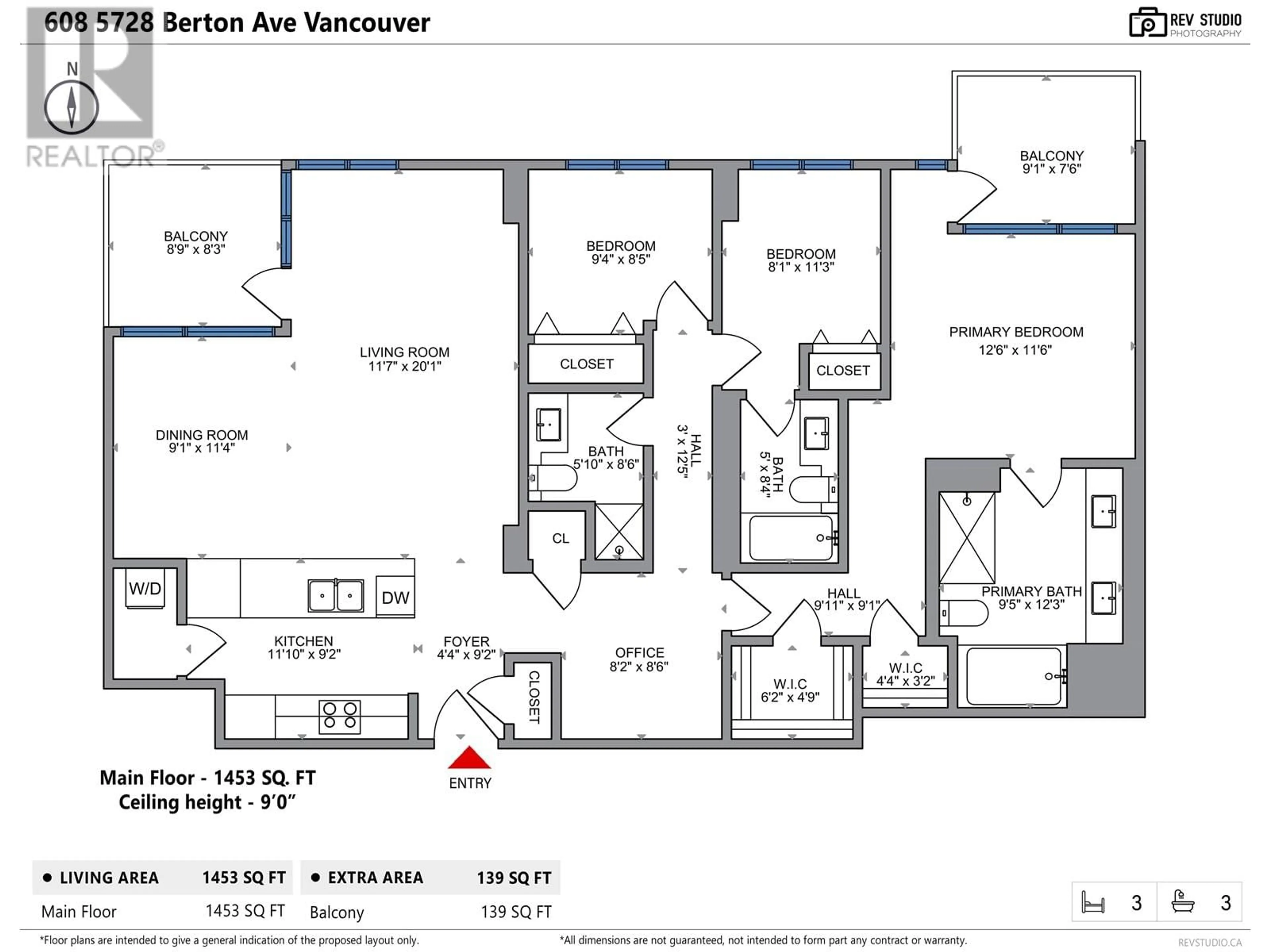 Floor plan for 608 - 5728 BERTON AVENUE, Vancouver British Columbia V6S0E5
