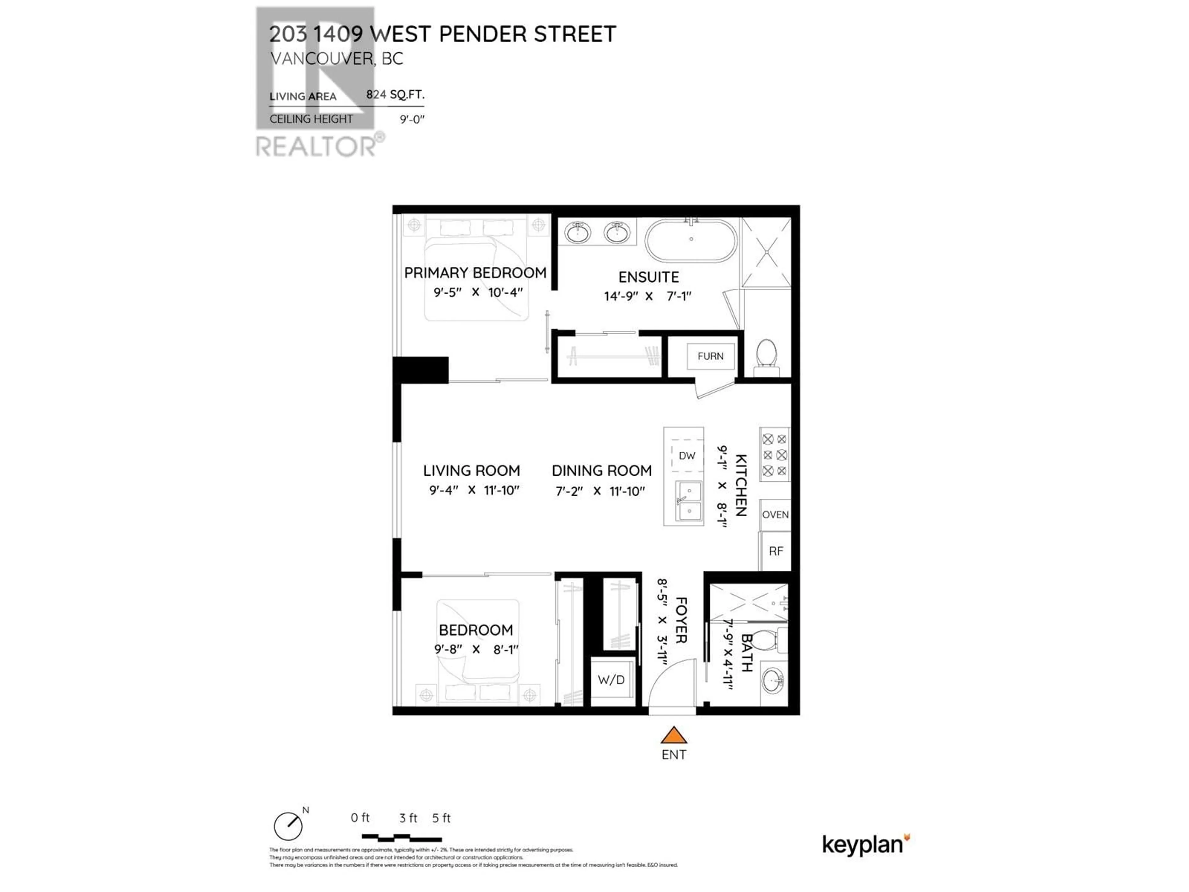 Floor plan for 203 - 1409 PENDER STREET, Vancouver British Columbia V6G2S3