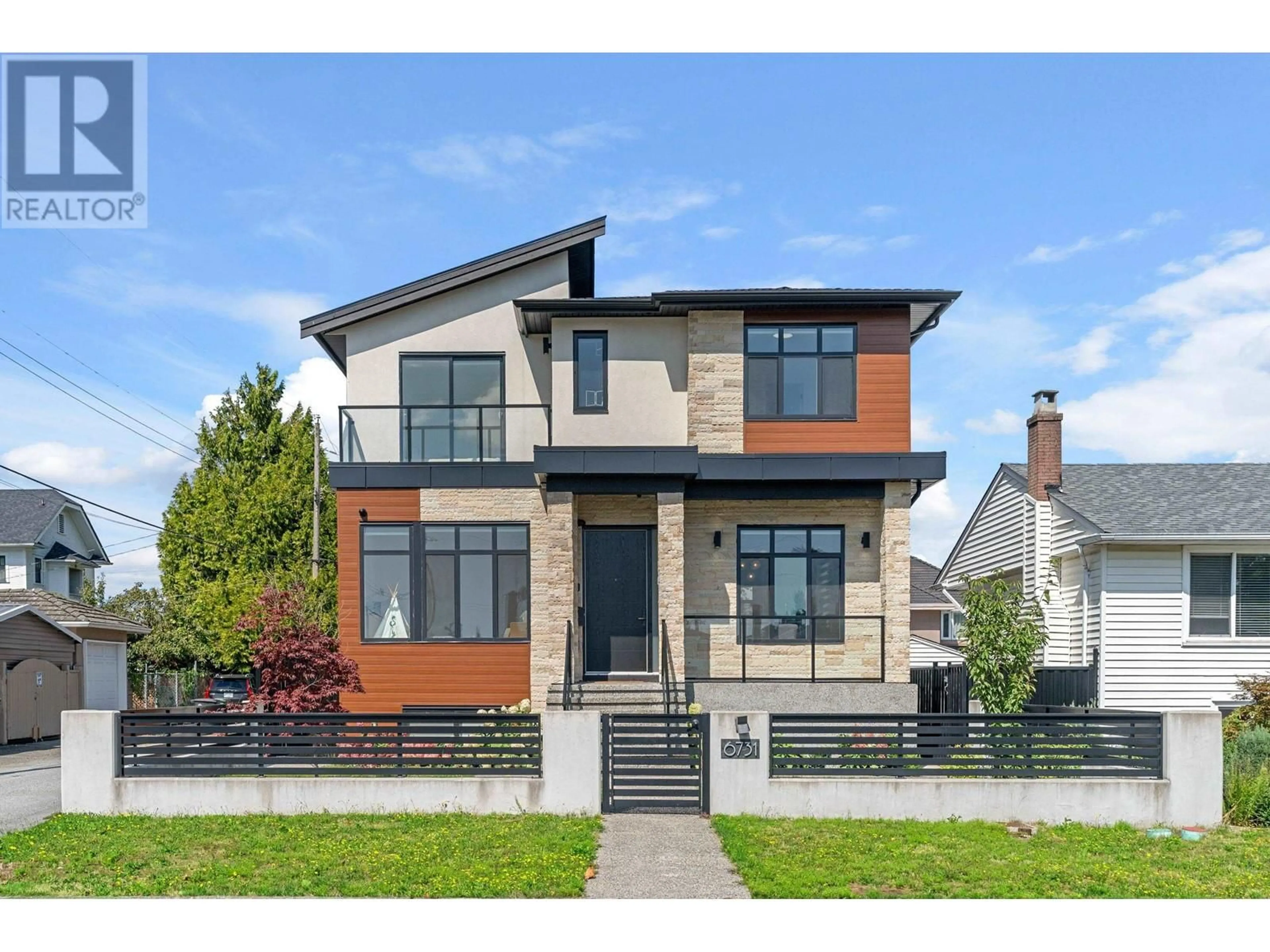 Home with brick exterior material, street for 6731 ELWELL STREET, Burnaby British Columbia V5E1K2