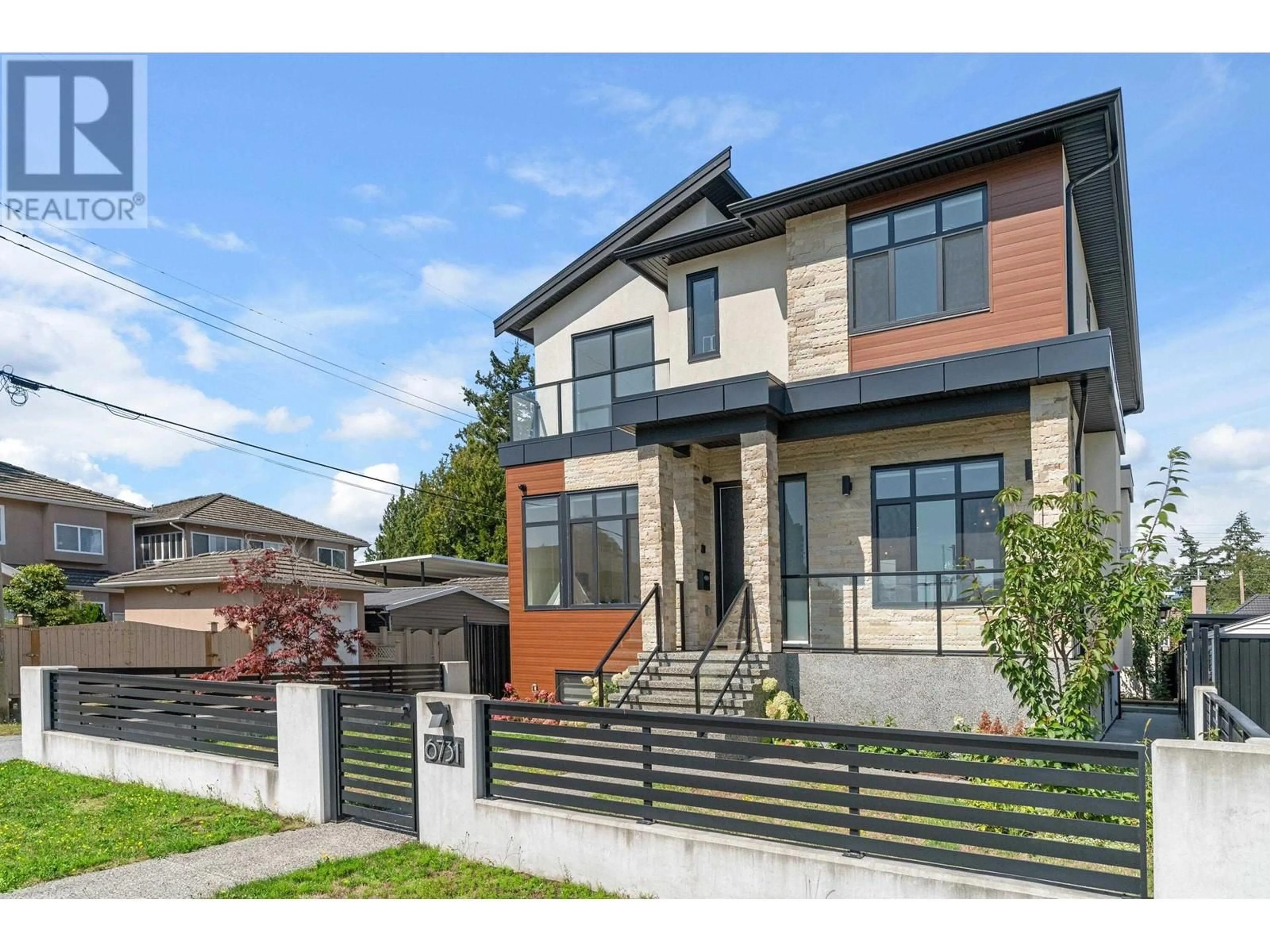 Home with brick exterior material, street for 6731 ELWELL STREET, Burnaby British Columbia V5E1K2