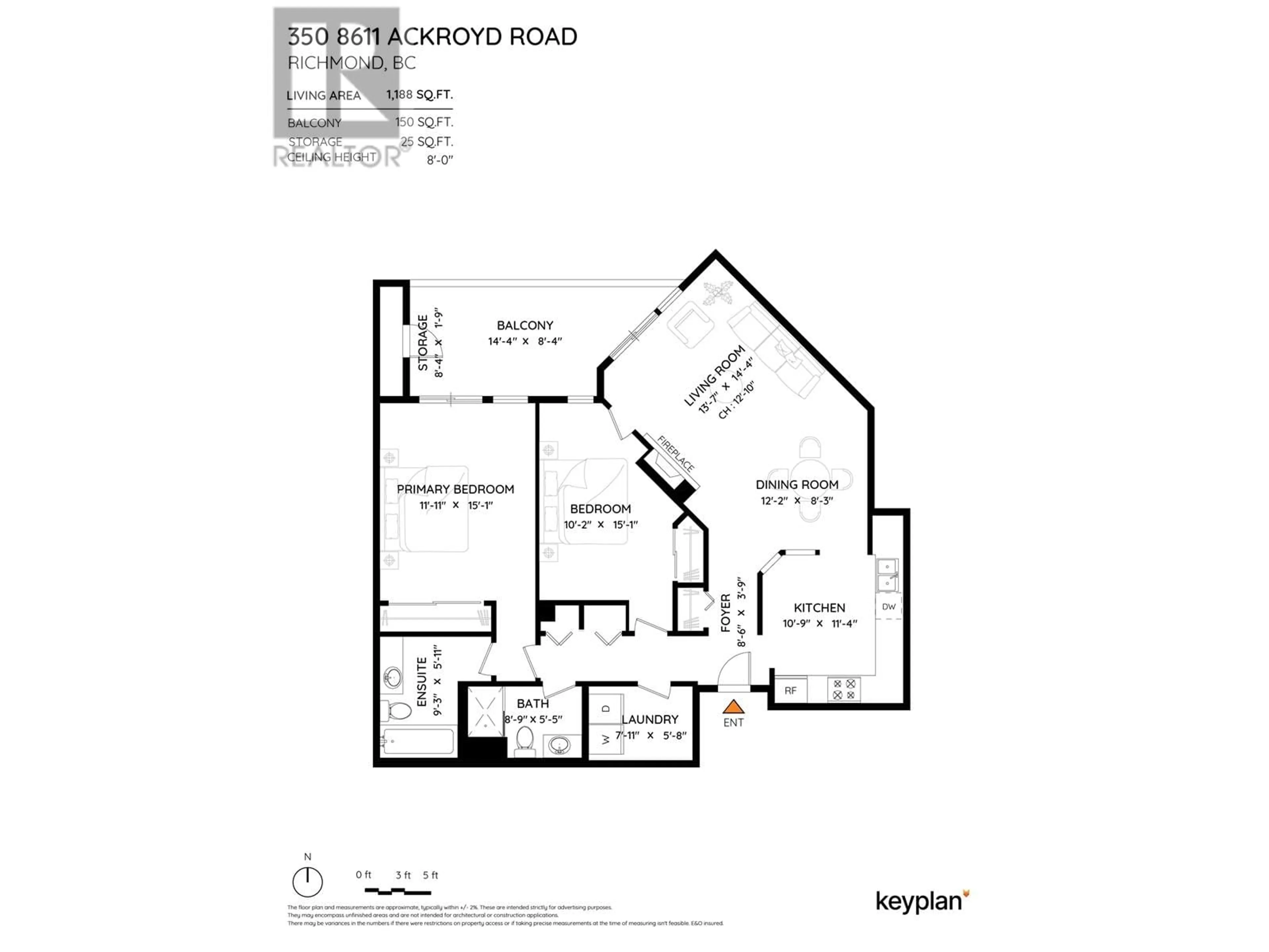 Floor plan for 350 - 8611 ACKROYD ROAD, Richmond British Columbia V6X3P4