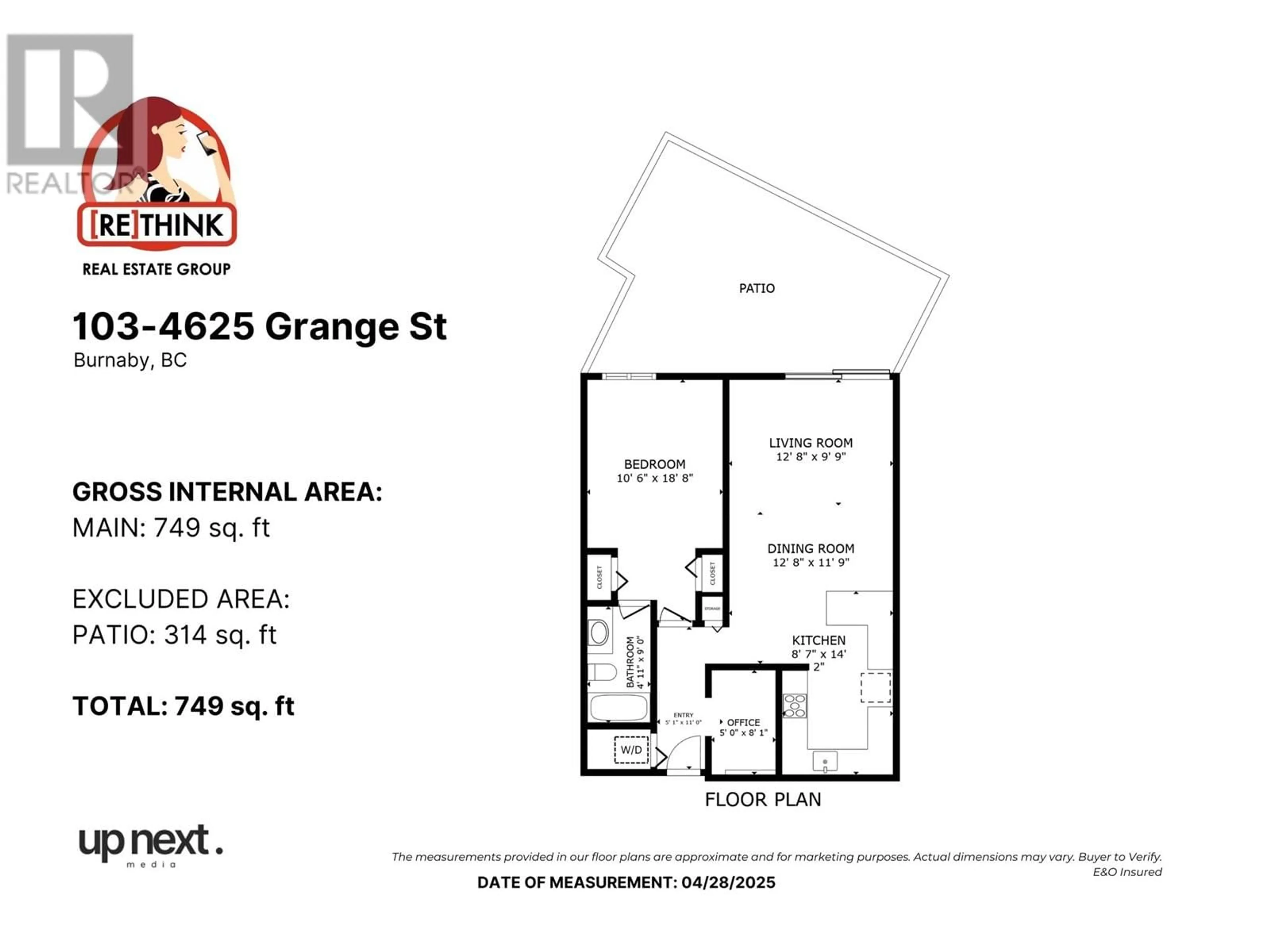 Floor plan for 103 - 4625 GRANGE STREET, Burnaby British Columbia V5H1R1