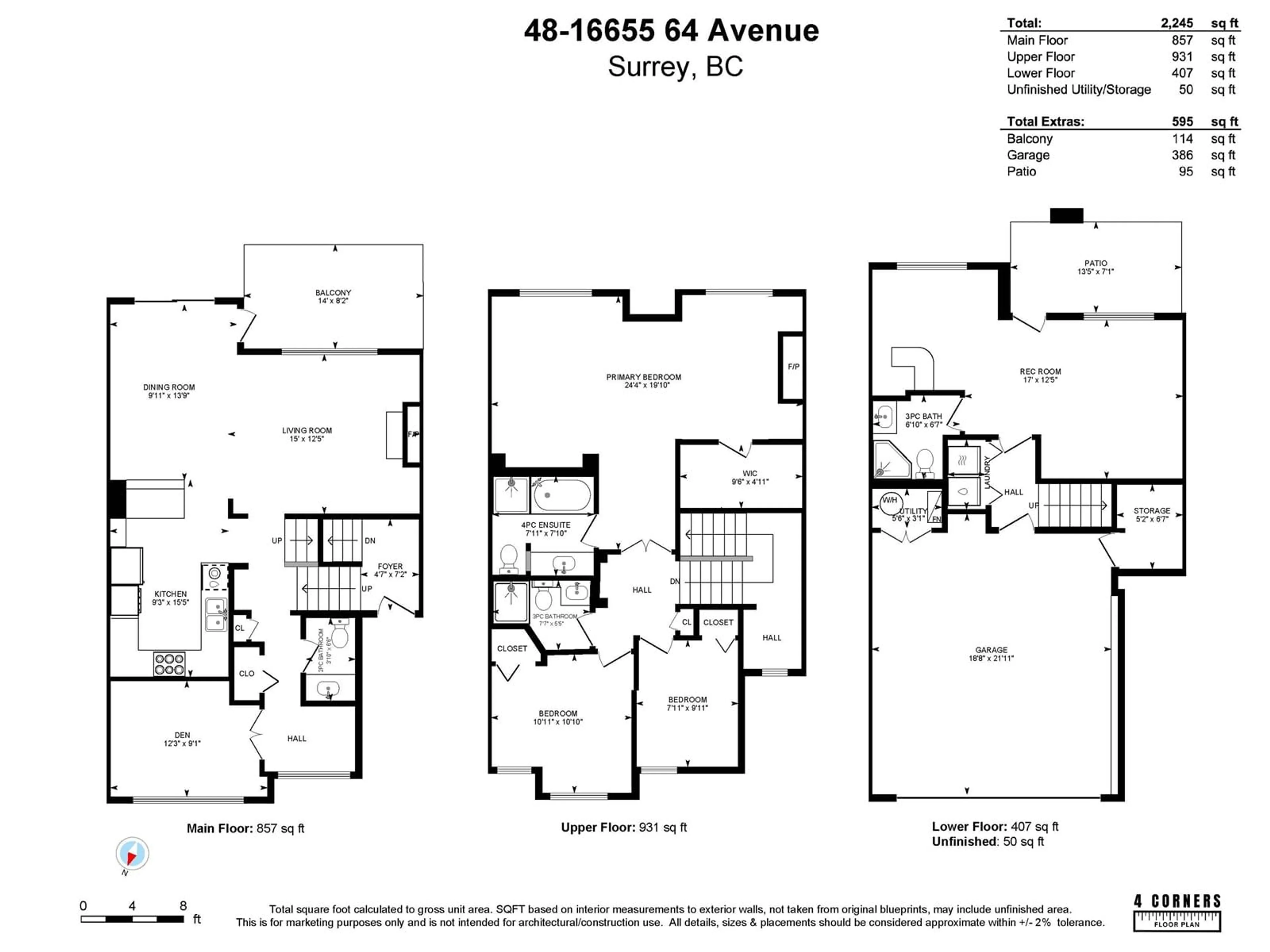 Floor plan for 48 - 16655 64, Surrey British Columbia V3S3V1