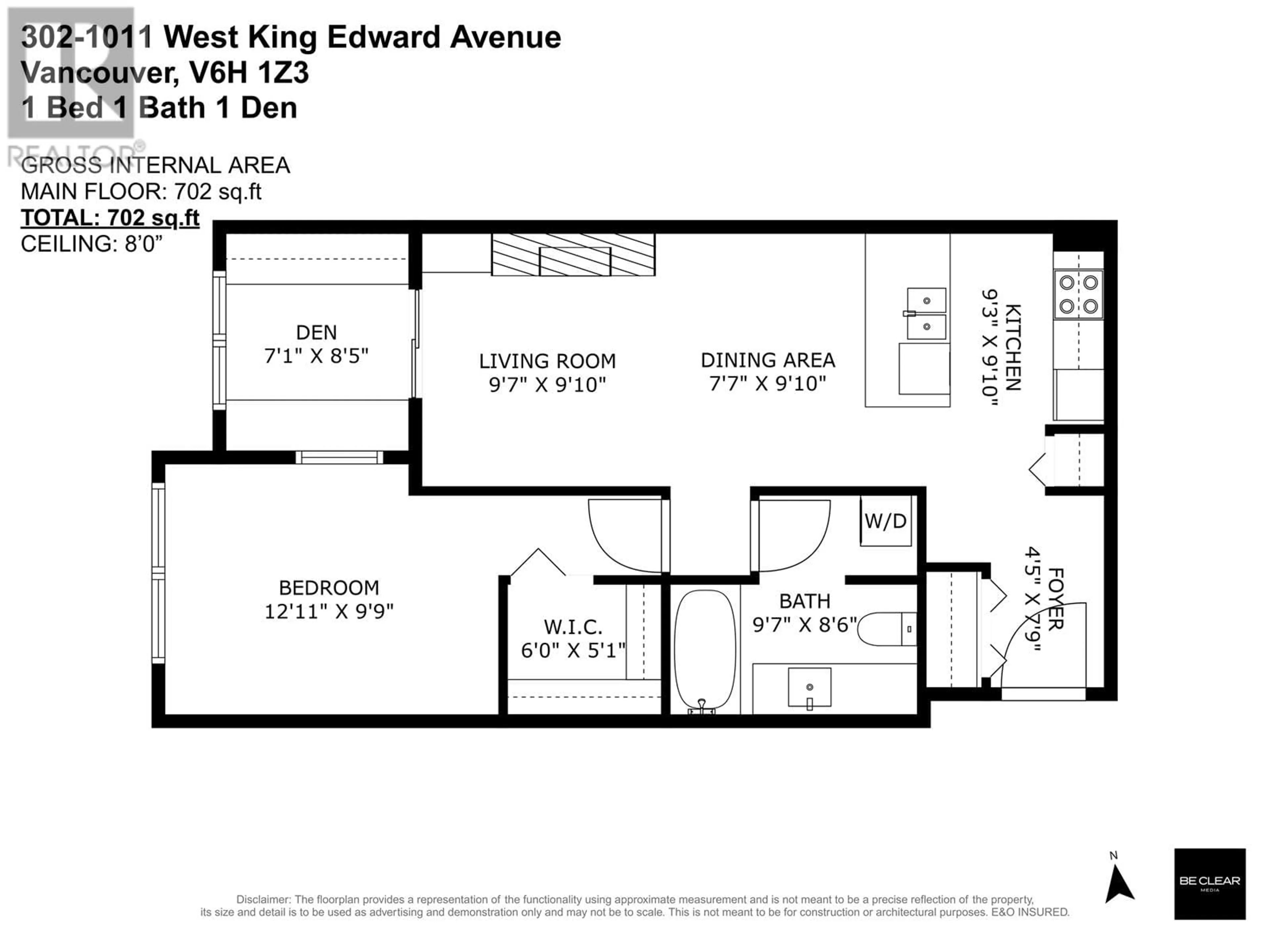 Floor plan for 302 - 1011 W KING EDWARD AVENUE, Vancouver British Columbia V6H1Z3