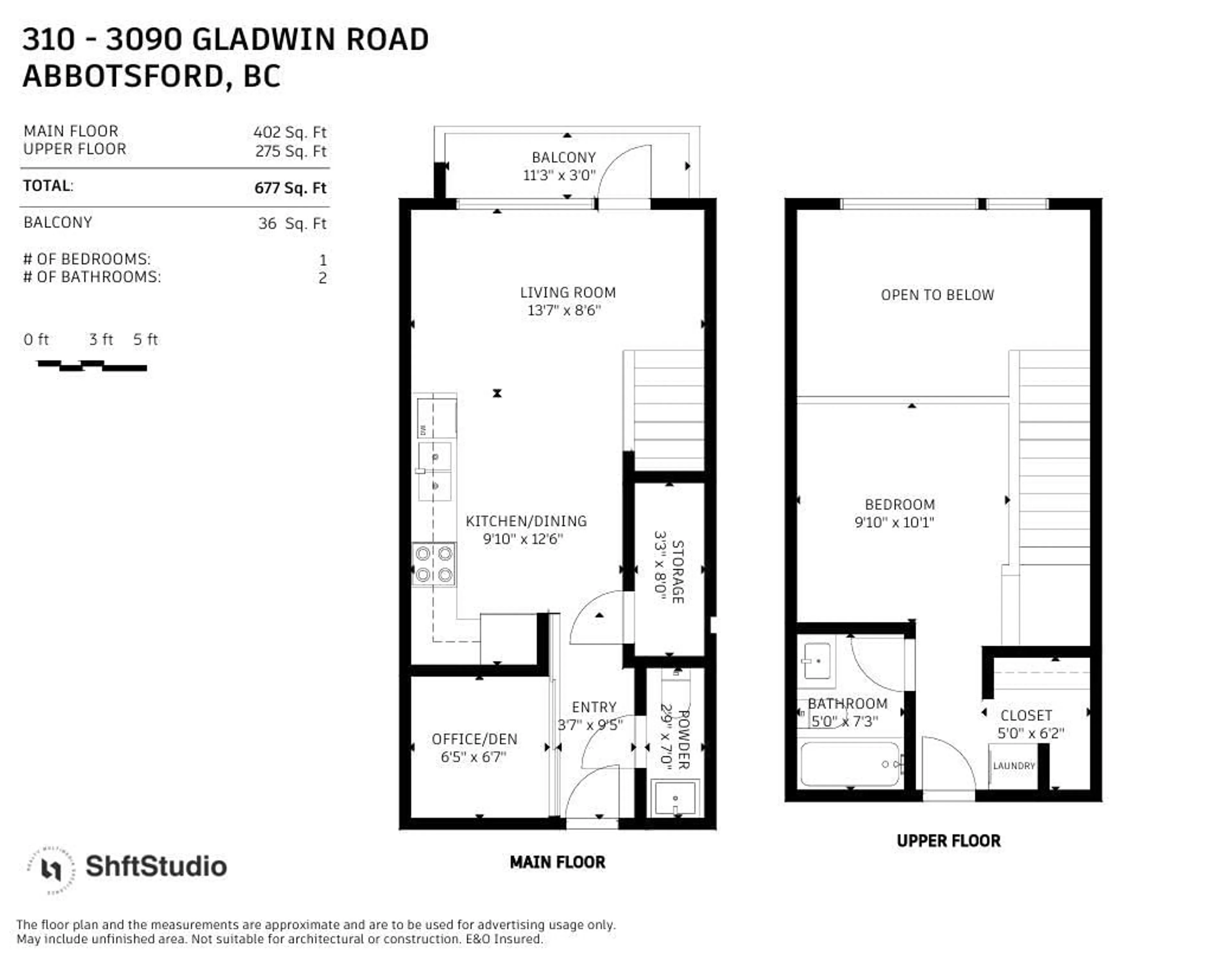 Floor plan for 310 - 3090 GLADWIN, Abbotsford British Columbia V2T0G2