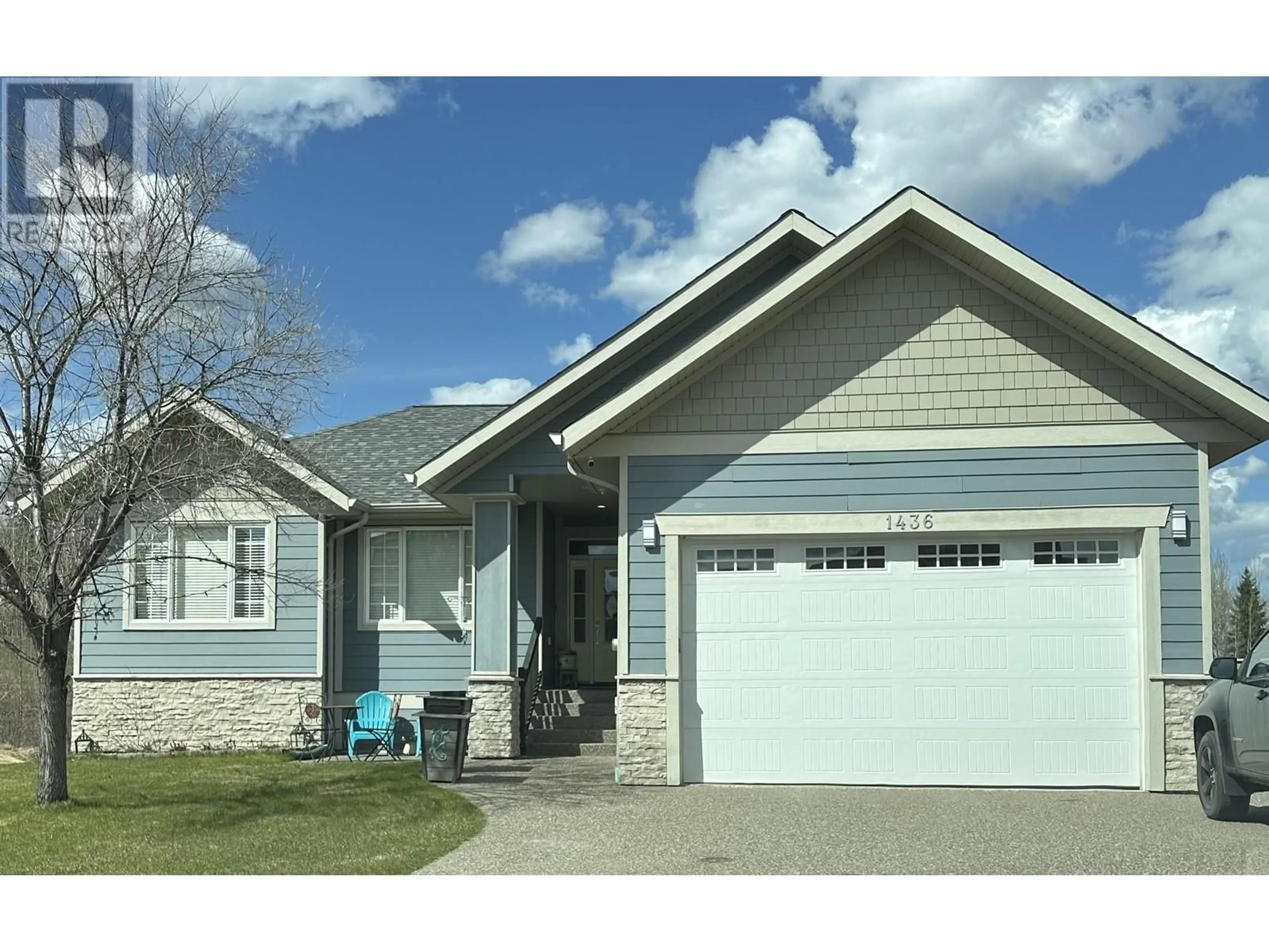 Home with vinyl exterior material, street for 1436 OMINECA PLACE, Prince George British Columbia V2N0B7