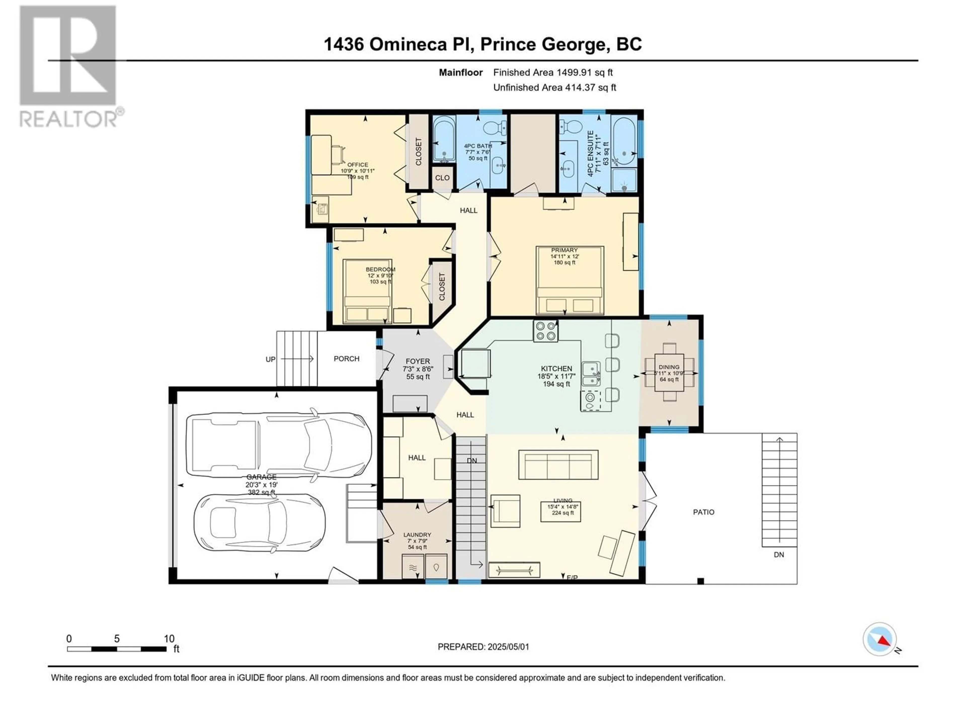 Floor plan for 1436 OMINECA PLACE, Prince George British Columbia V2N0B7