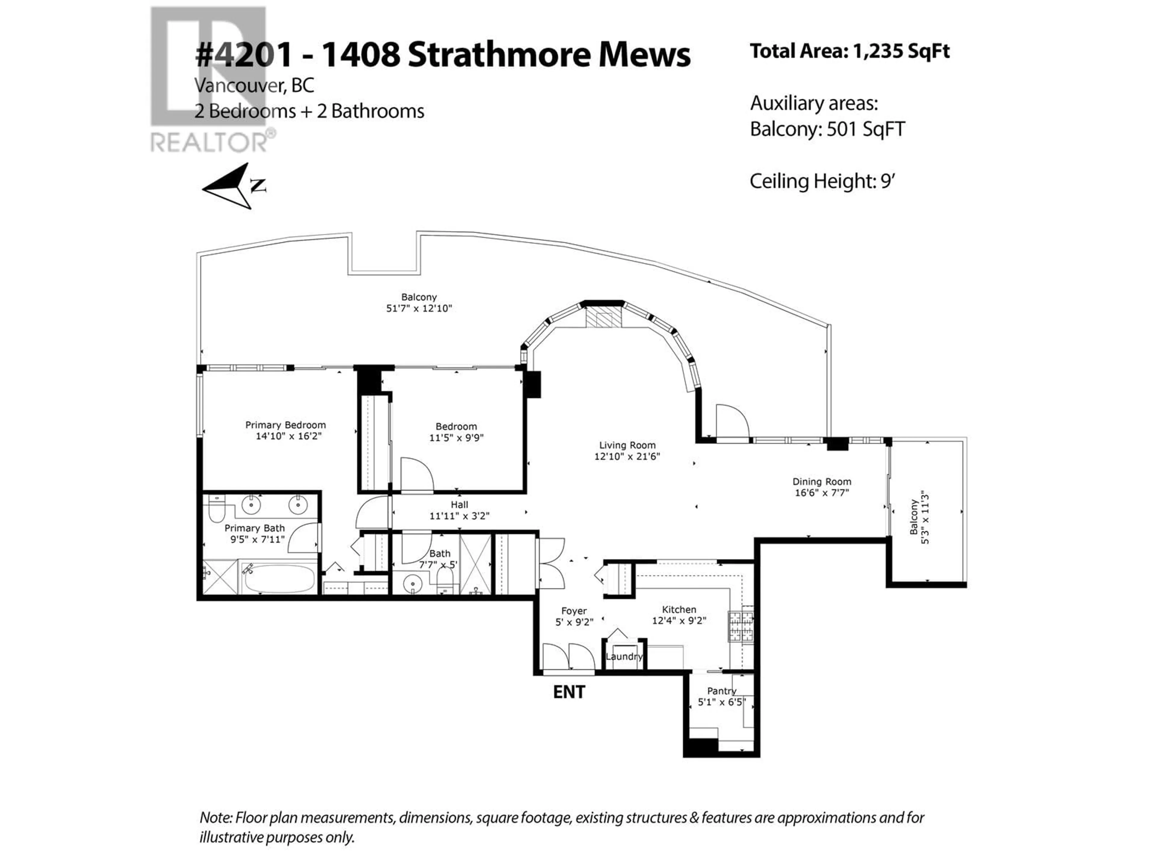 Floor plan for 4201 - 1408 STRATHMORE MEWS, Vancouver British Columbia V6Z3A9