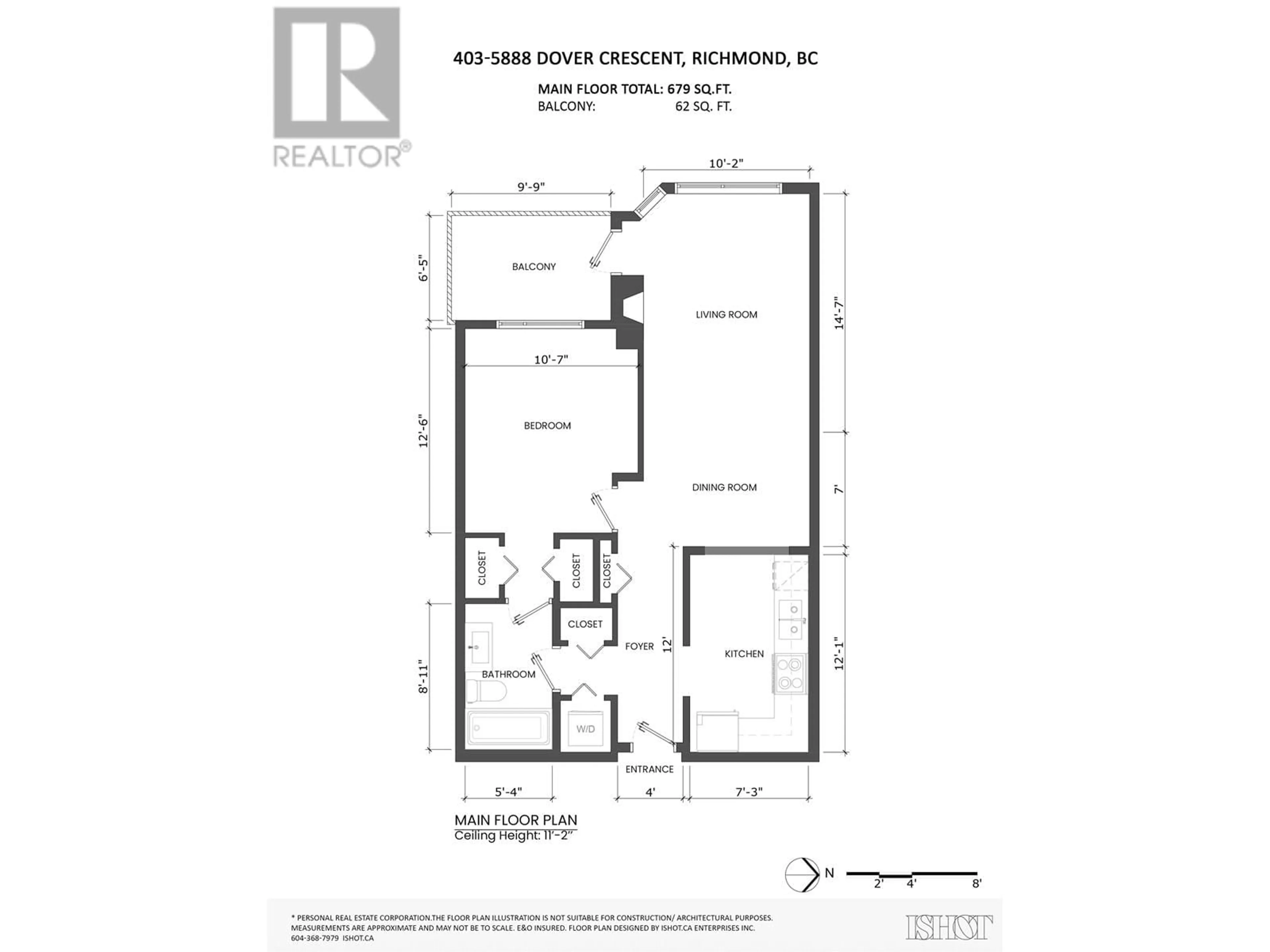 Floor plan for 403 - 5888 DOVER CRESCENT, Richmond British Columbia V7C5R9