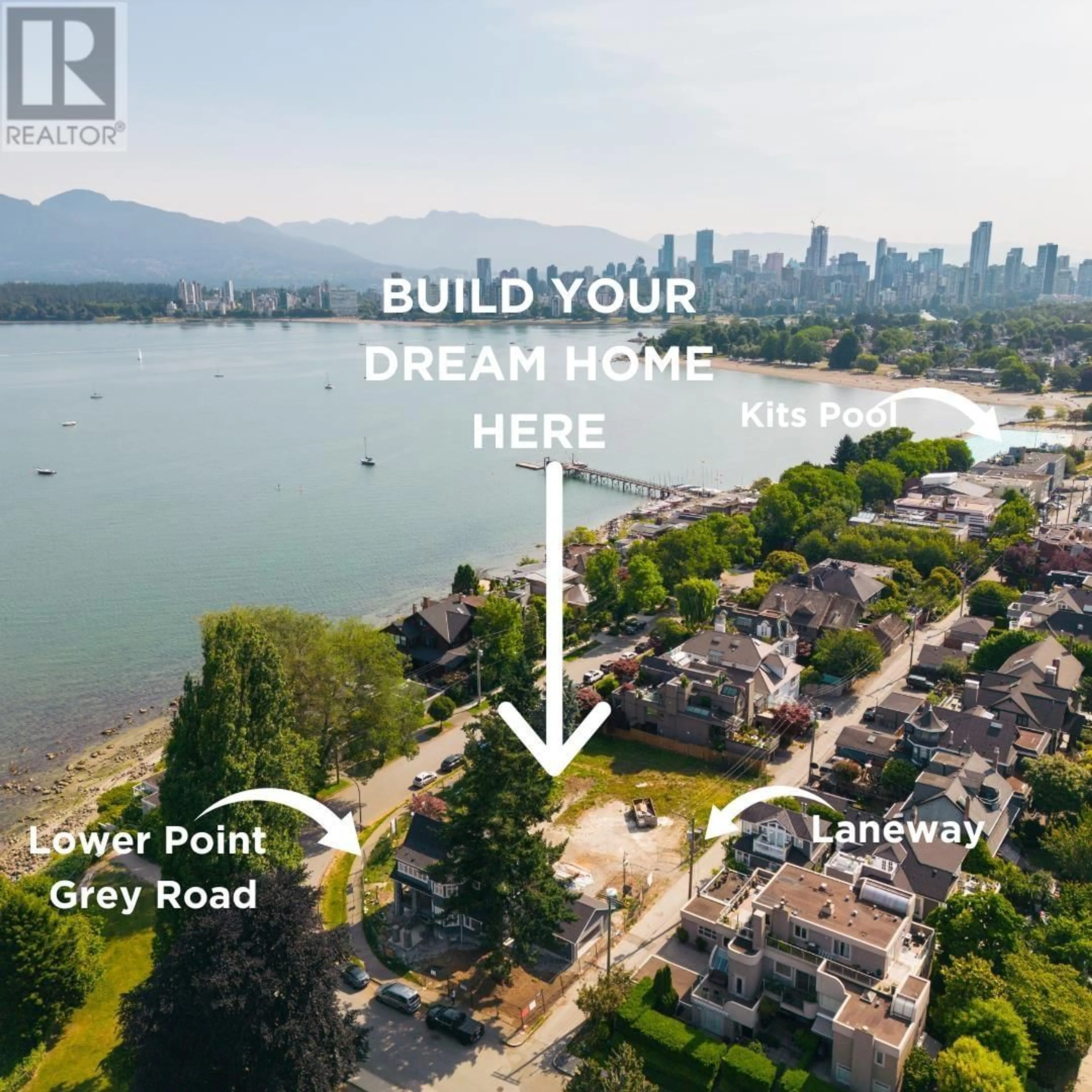 A pic from outside/outdoor area/front of a property/back of a property/a pic from drone, water/lake/river/ocean view for 2576 POINT GREY ROAD, Vancouver British Columbia V6K1A3