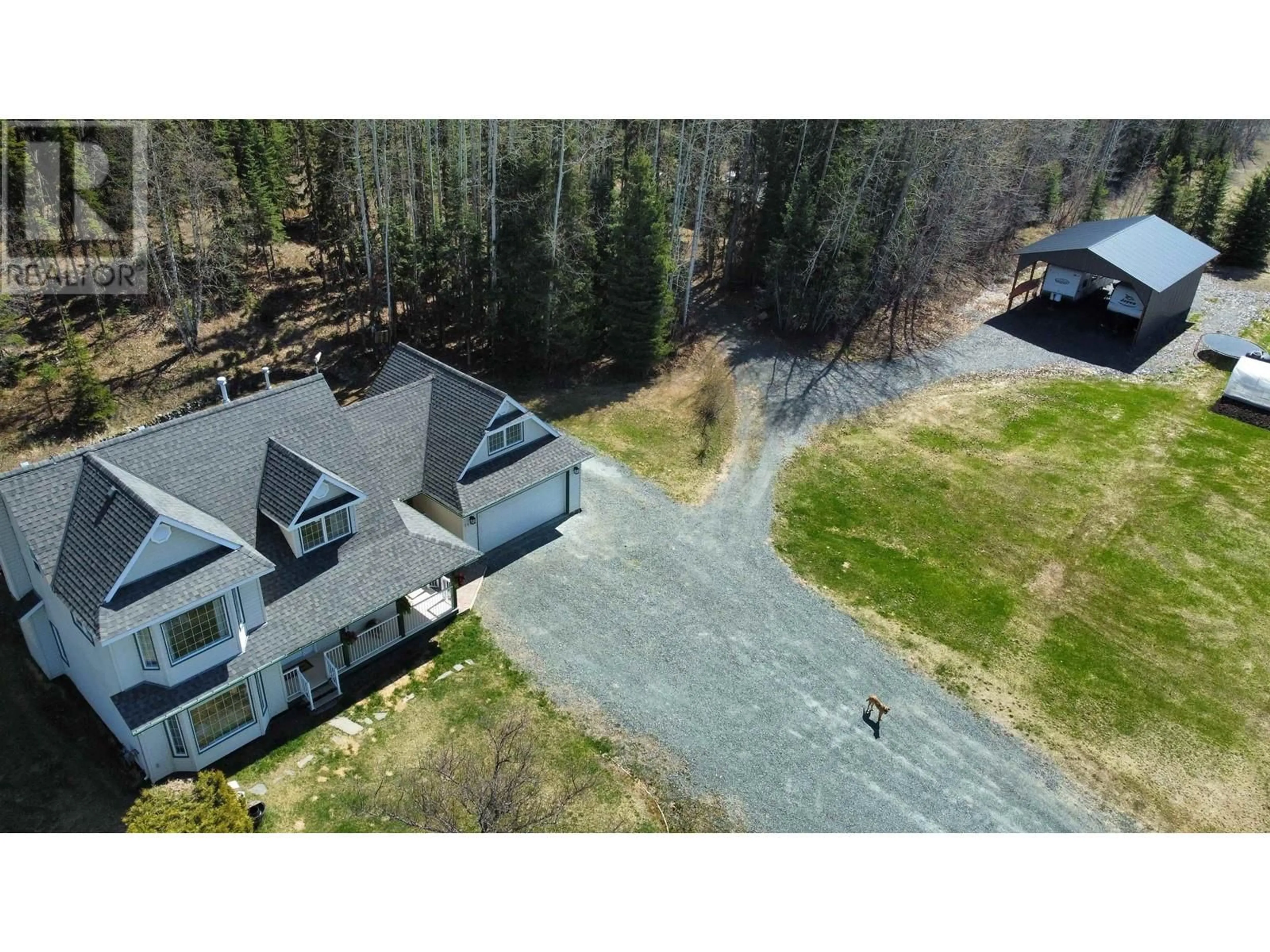 A pic from outside/outdoor area/front of a property/back of a property/a pic from drone, unknown for 1420 EAST TABOR LAKE ROAD, Prince George British Columbia V2N6X2