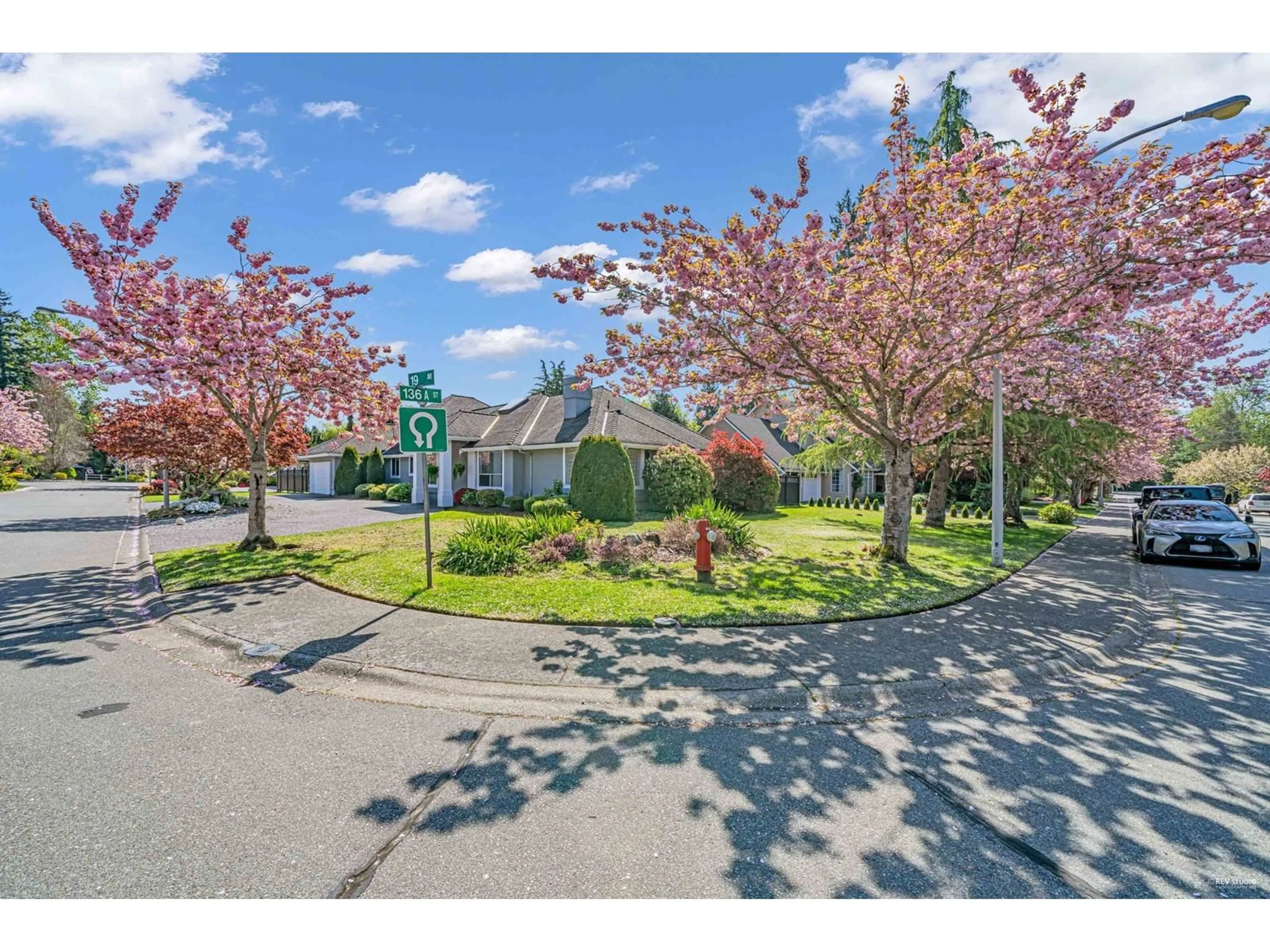 A pic from outside/outdoor area/front of a property/back of a property/a pic from drone, street for 13658 19, Surrey British Columbia V4A9E9