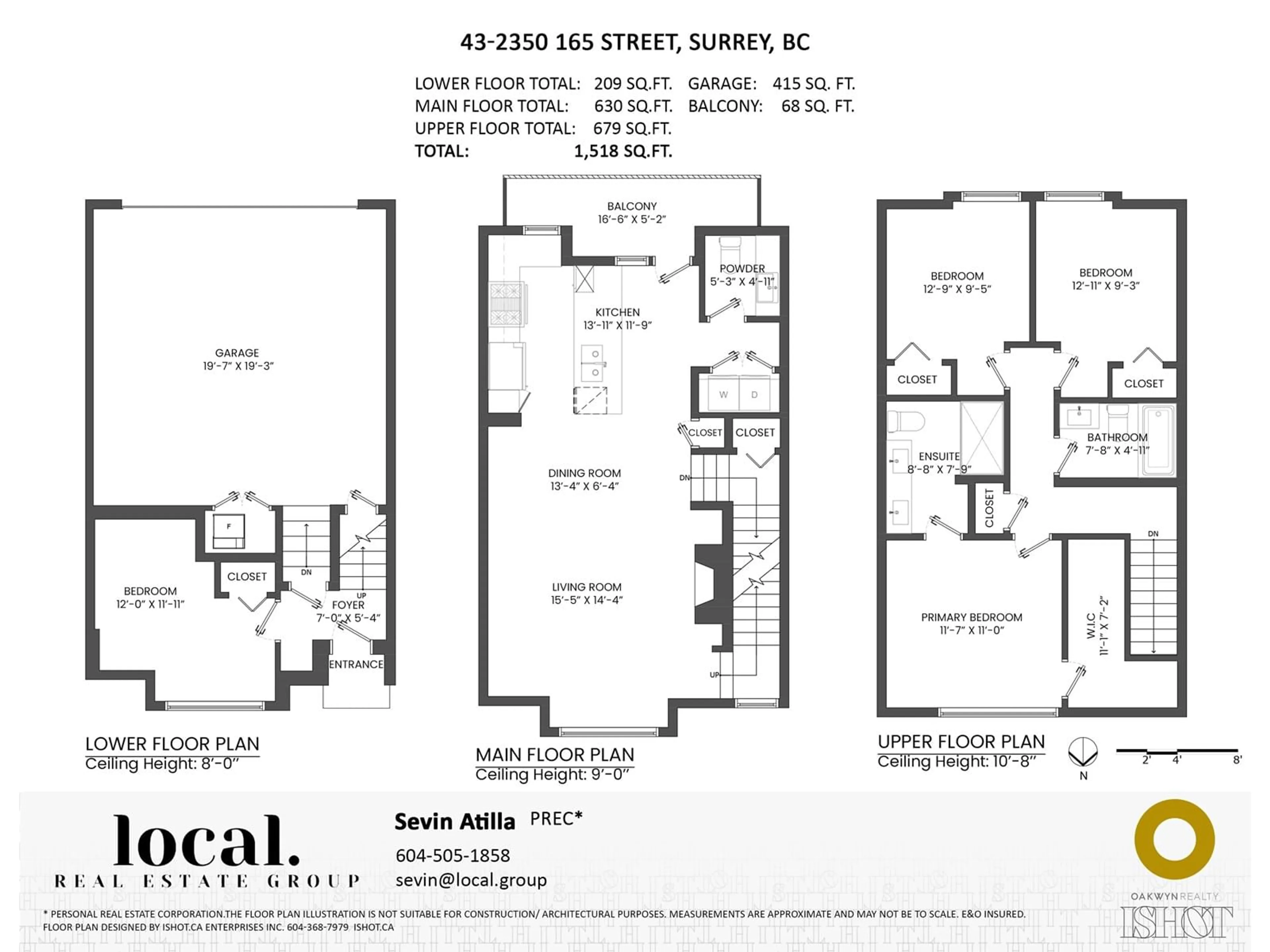 Floor plan for 43 - 2350 165, Surrey British Columbia V3Z1J9