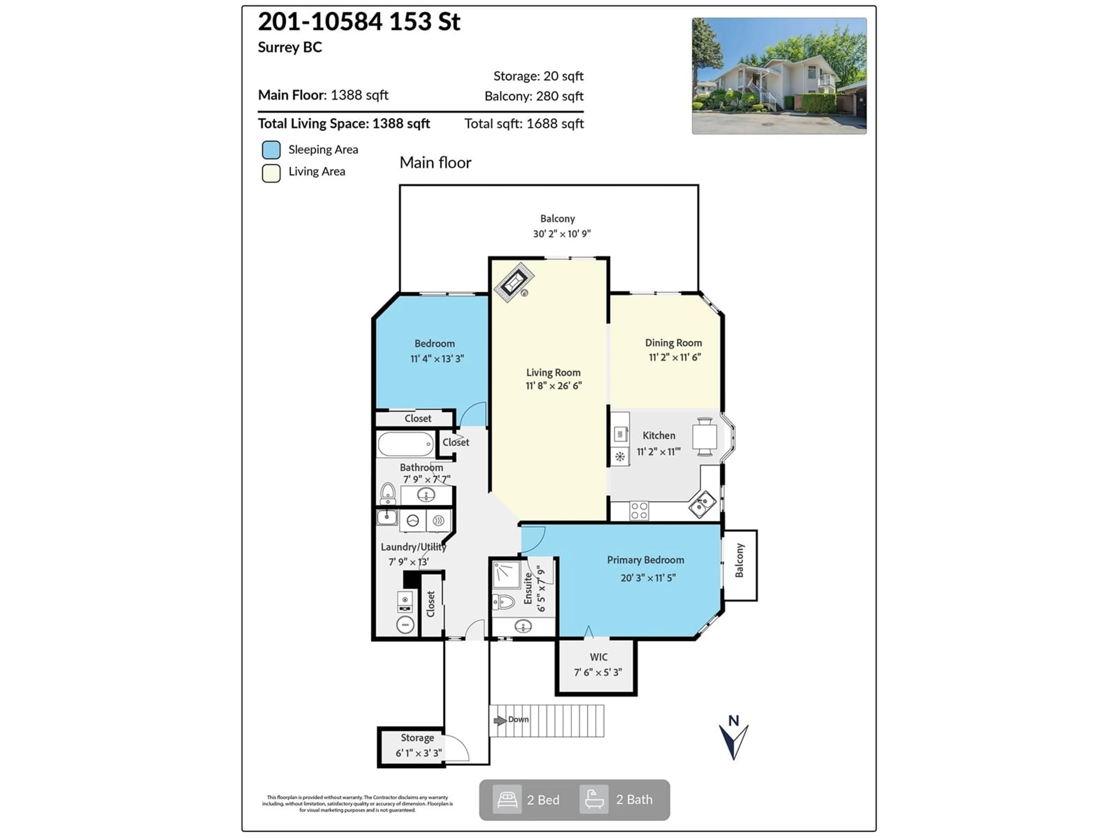 Floor plan for 201 - 10584 153, Surrey British Columbia V3R9V1