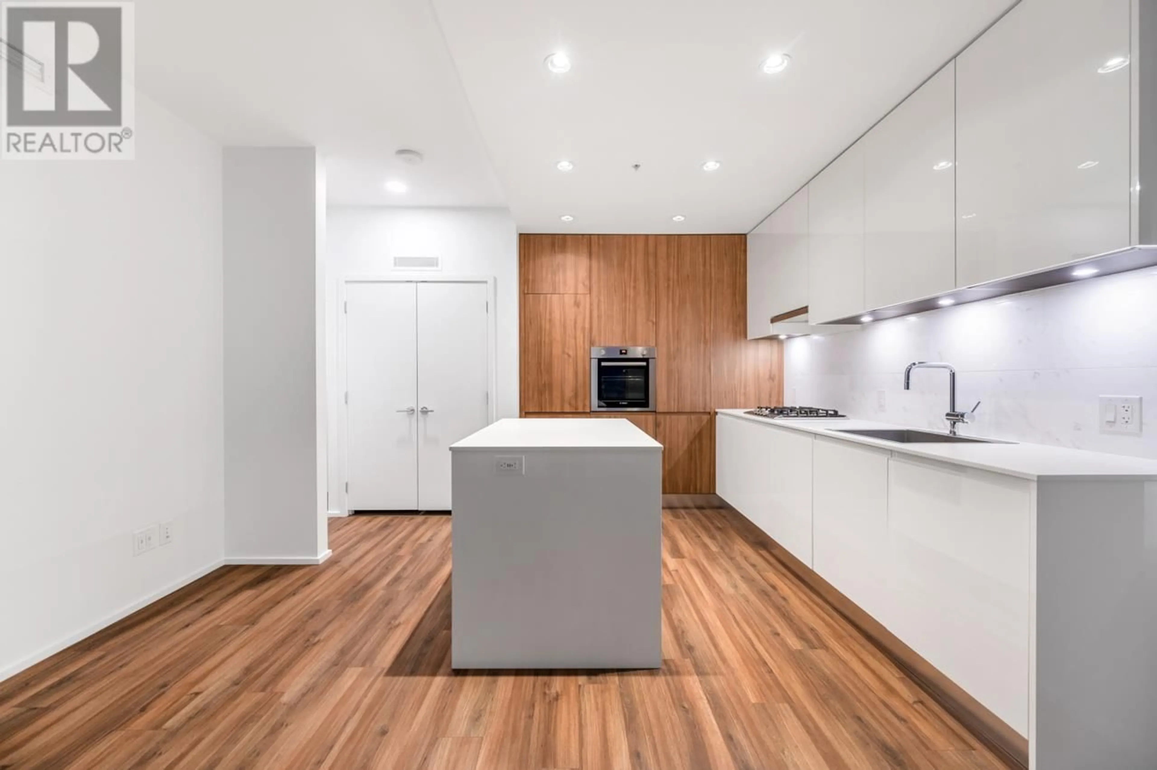 Contemporary kitchen, wood/laminate floor for 2208 - 4650 BRENTWOOD BOULEVARD, Burnaby British Columbia V5C0M3