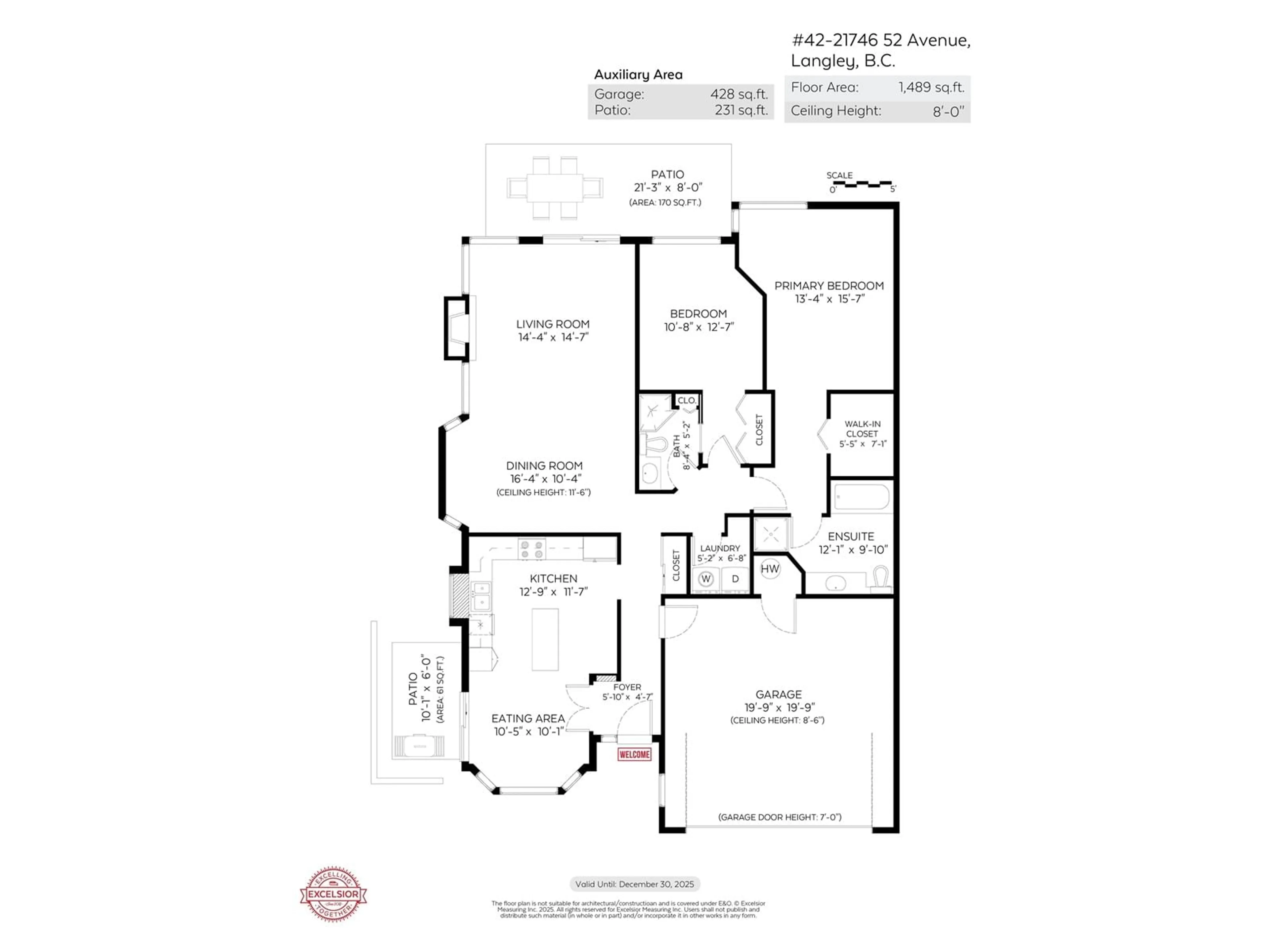 Floor plan for 42 - 21746 52, Langley British Columbia V2Y1L4