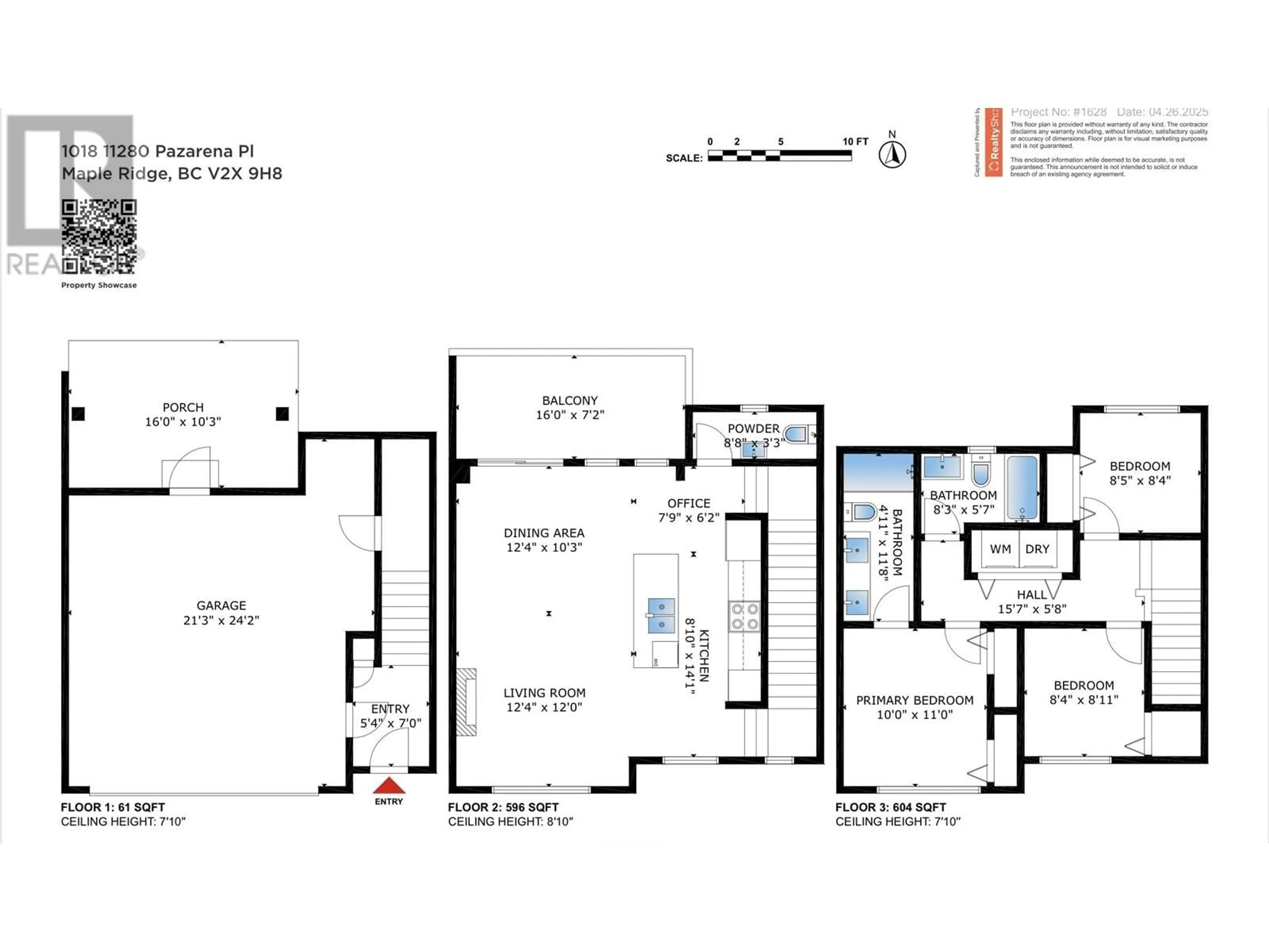 Floor plan for 1018 - 11280 PAZARENA PLACE, Maple Ridge British Columbia V2X9H8
