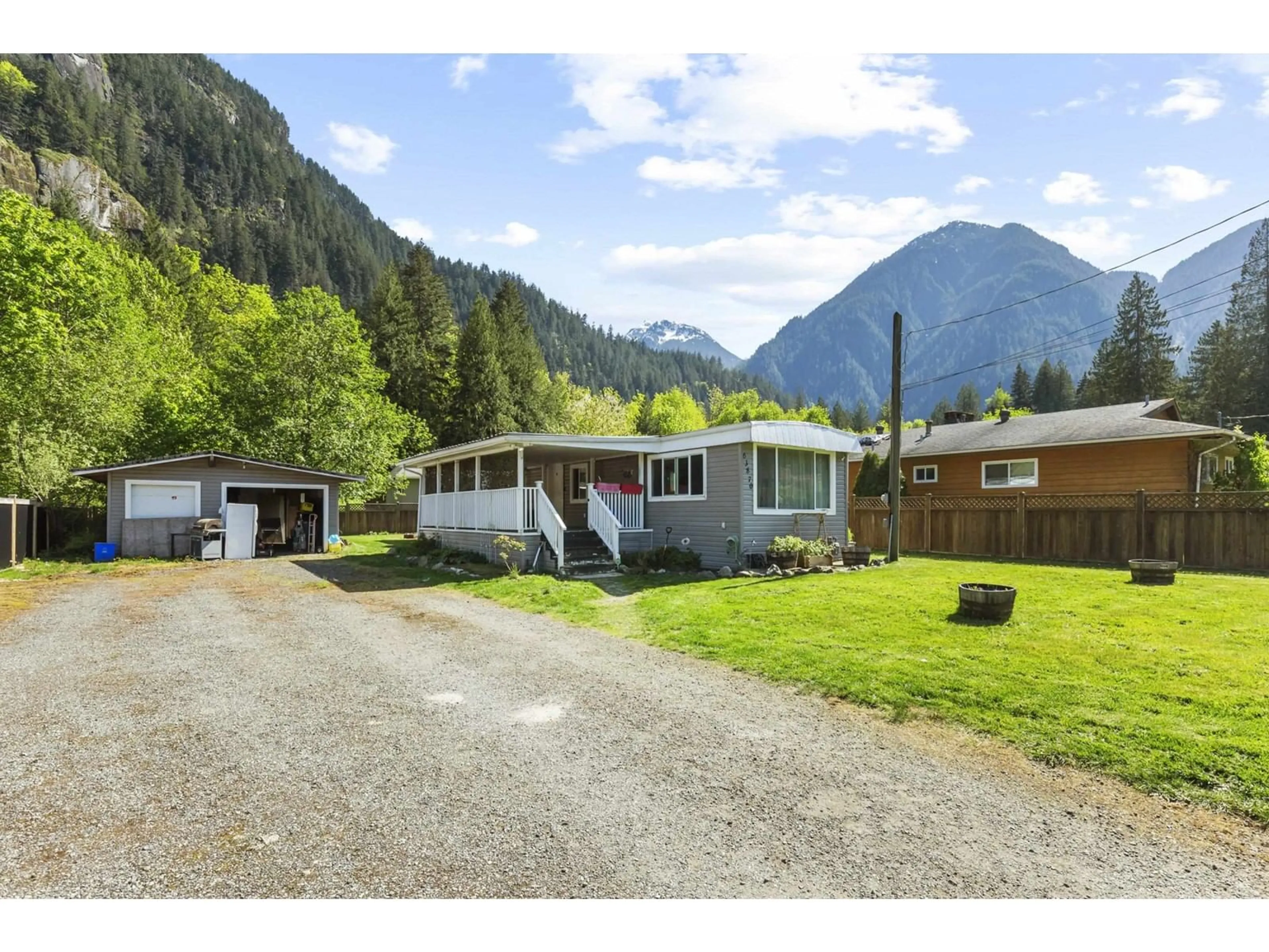 A pic from outside/outdoor area/front of a property/back of a property/a pic from drone, mountain view for 1 - 63870 OLD YALE ROAD, Hope British Columbia V0X1L2