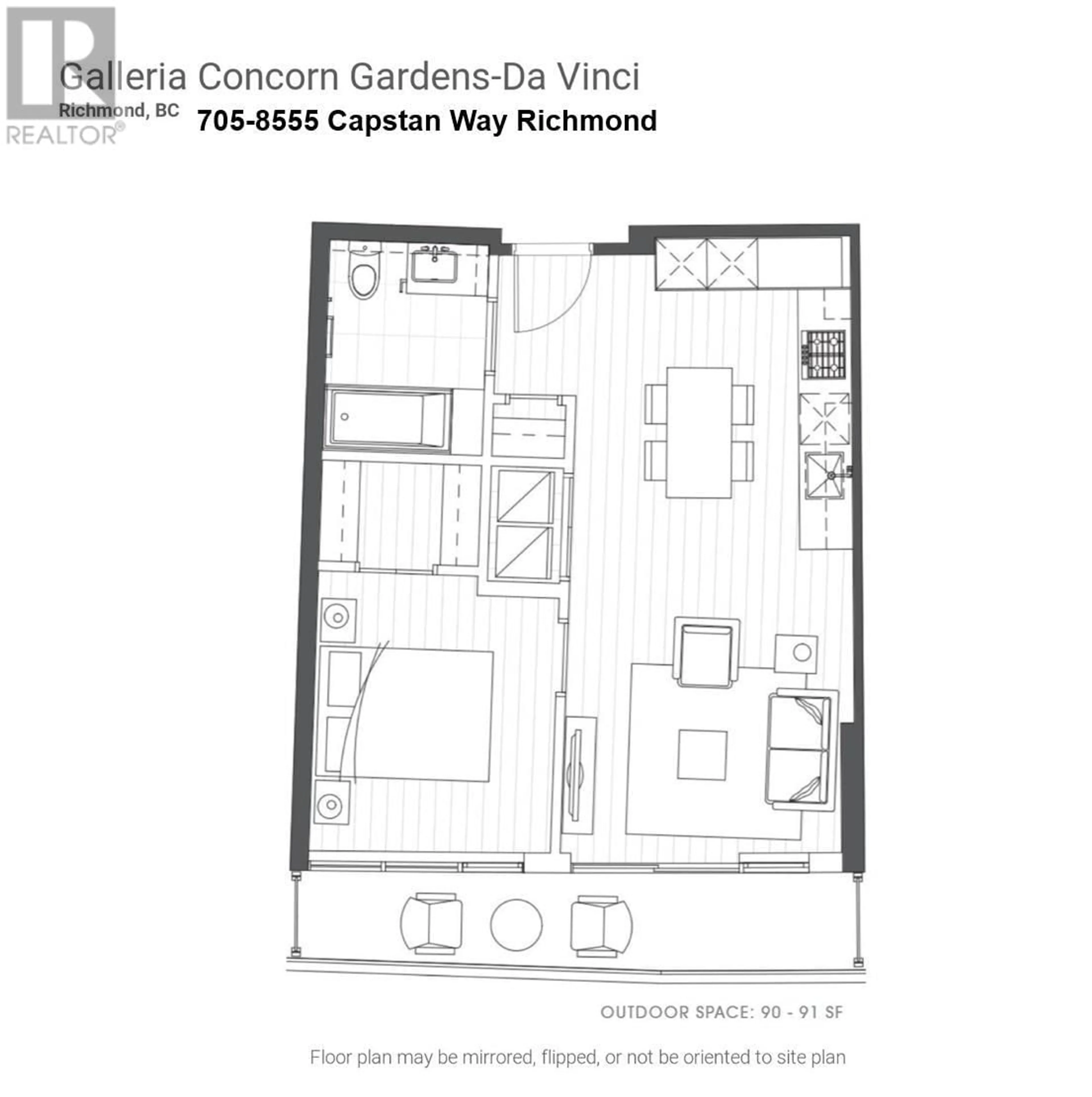 Floor plan for 705 - 8555 CAPSTAN WAY, Richmond British Columbia V6X0W1