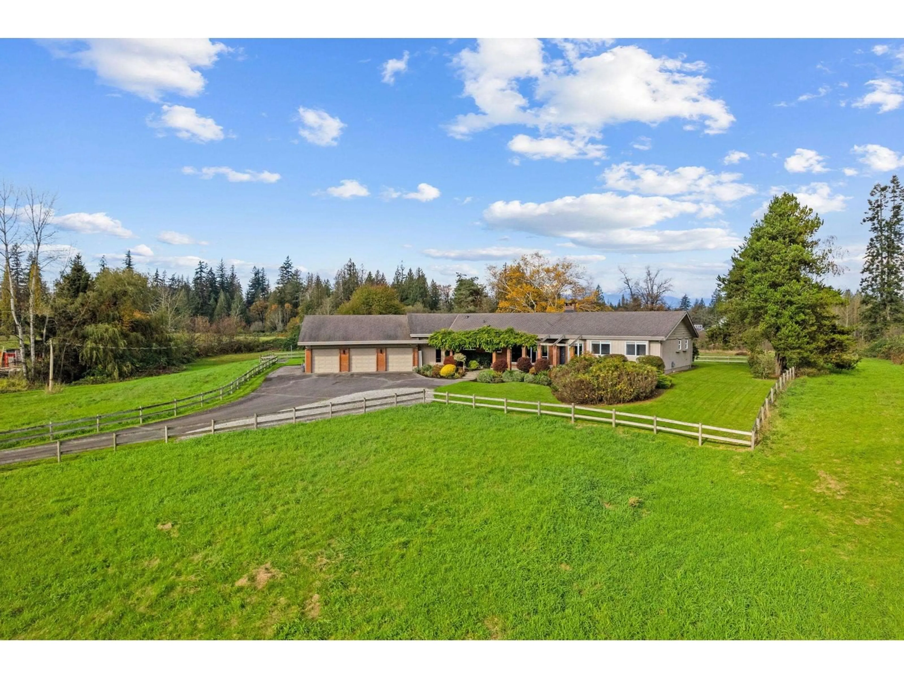 A pic from outside/outdoor area/front of a property/back of a property/a pic from drone, water/lake/river/ocean view for 22383 96, Langley British Columbia V1M3T6