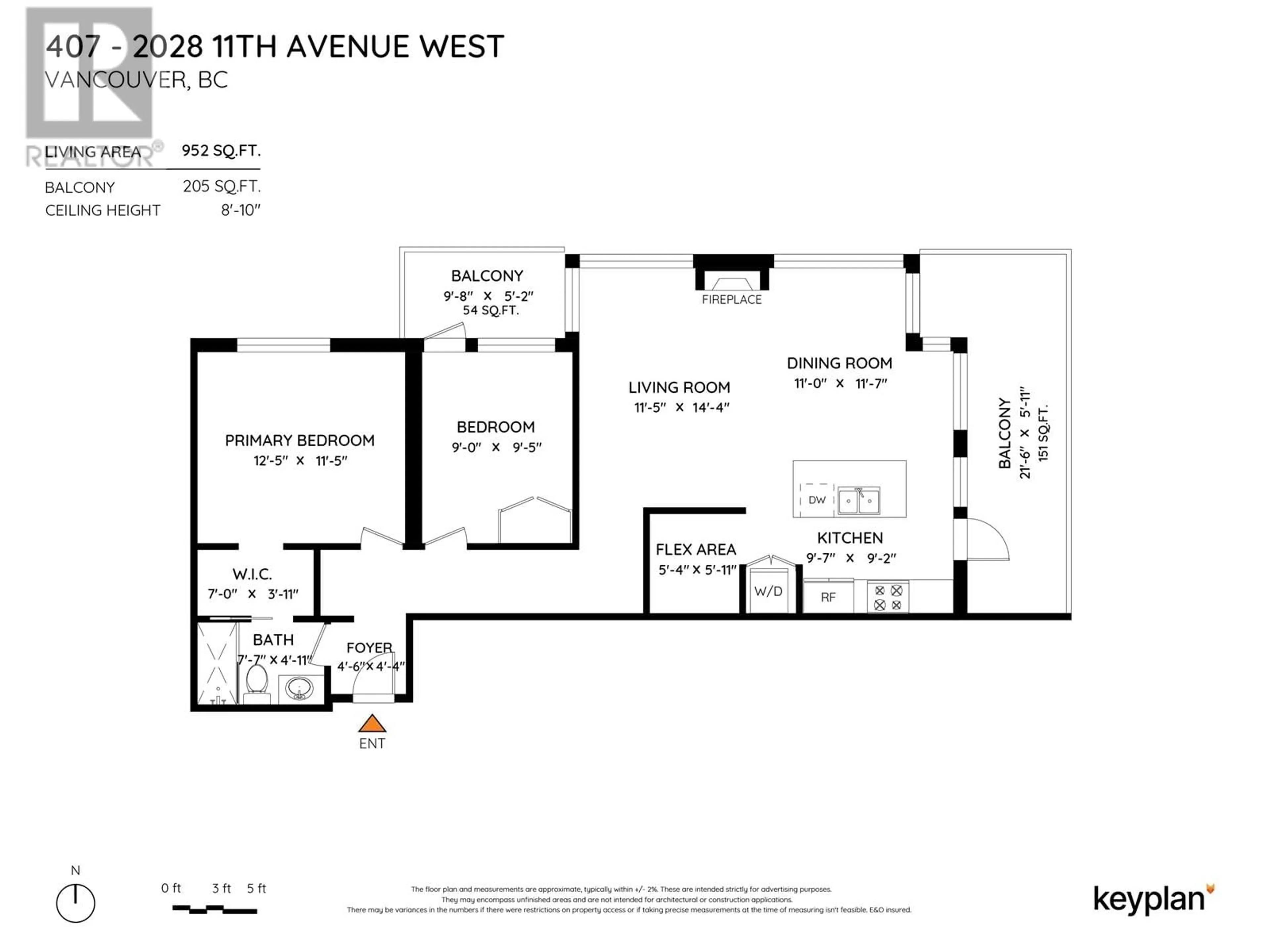 Floor plan for 407 - 2028 11TH AVENUE, Vancouver British Columbia V6J2C9