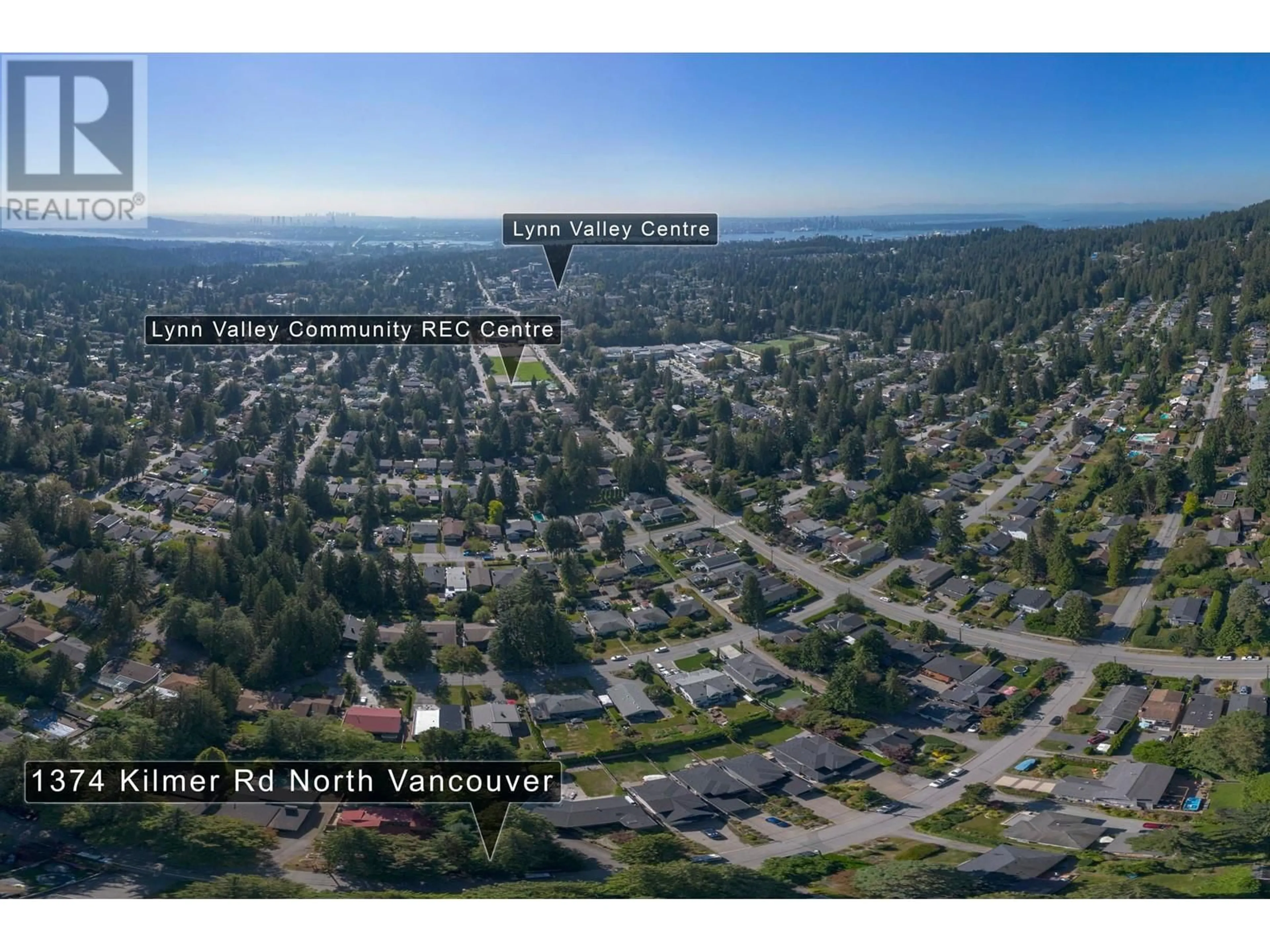A pic from outside/outdoor area/front of a property/back of a property/a pic from drone, mountain view for 1374 KILMER ROAD, North Vancouver British Columbia V7K1R2