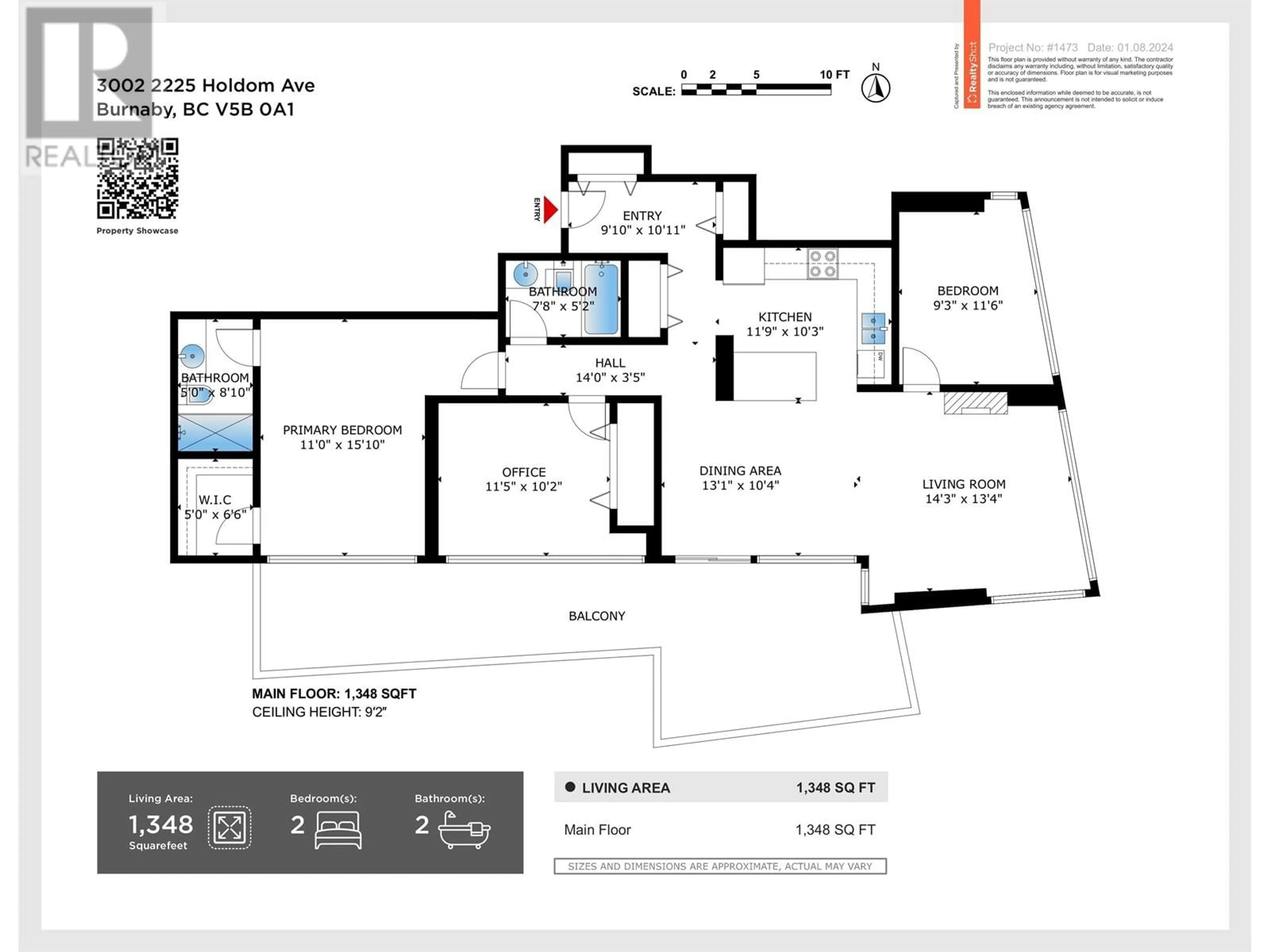 Floor plan for 3002 - 2225 HOLDOM AVENUE, Burnaby British Columbia V5B0A1