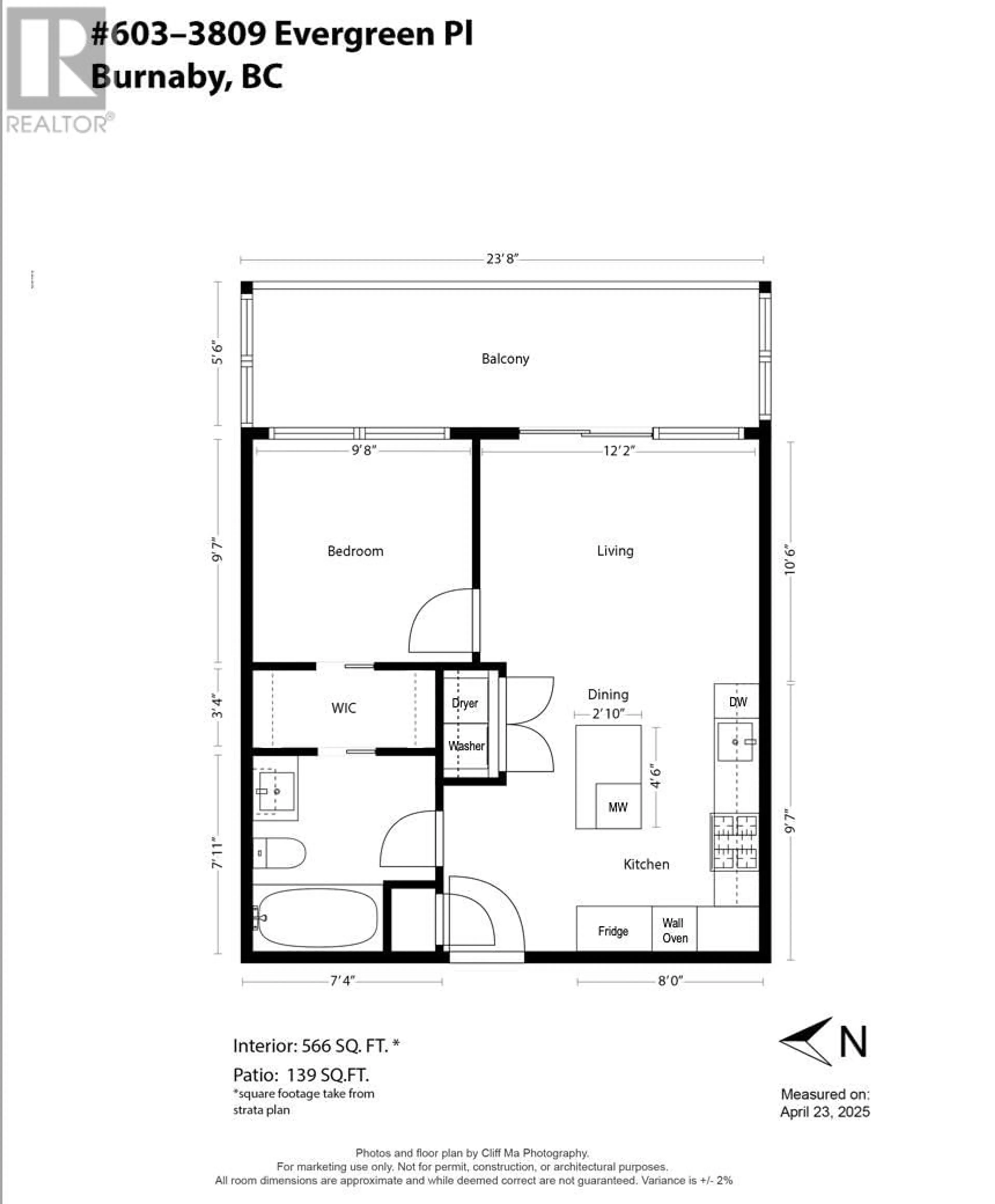Floor plan for 603 - 3809 EVERGREEN PLACE, Burnaby British Columbia V3J0M1