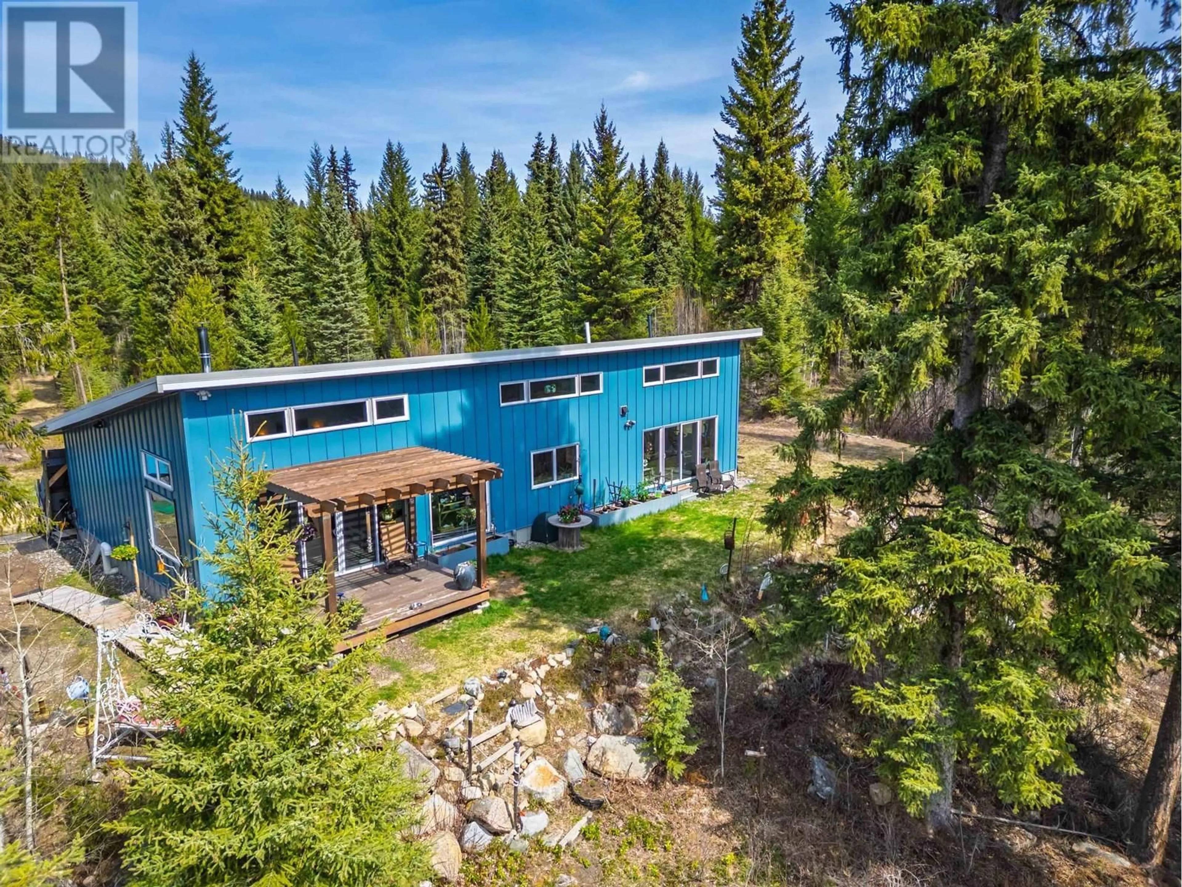 A pic from outside/outdoor area/front of a property/back of a property/a pic from drone, forest/trees view for 3999 RUTH LAKE ROAD, Forest Grove British Columbia V0K1M0