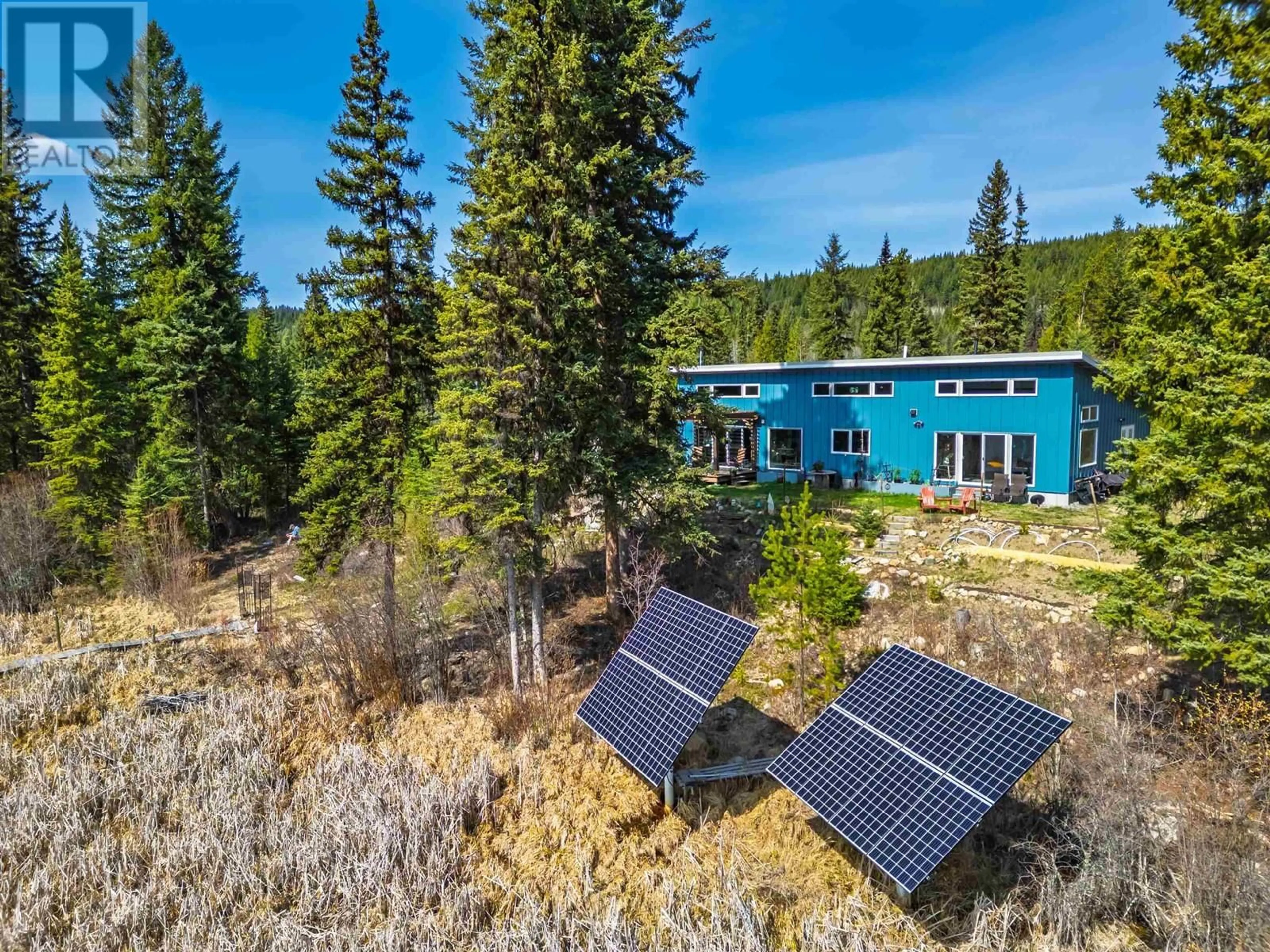 A pic from outside/outdoor area/front of a property/back of a property/a pic from drone, forest/trees view for 3999 RUTH LAKE ROAD, Forest Grove British Columbia V0K1M0