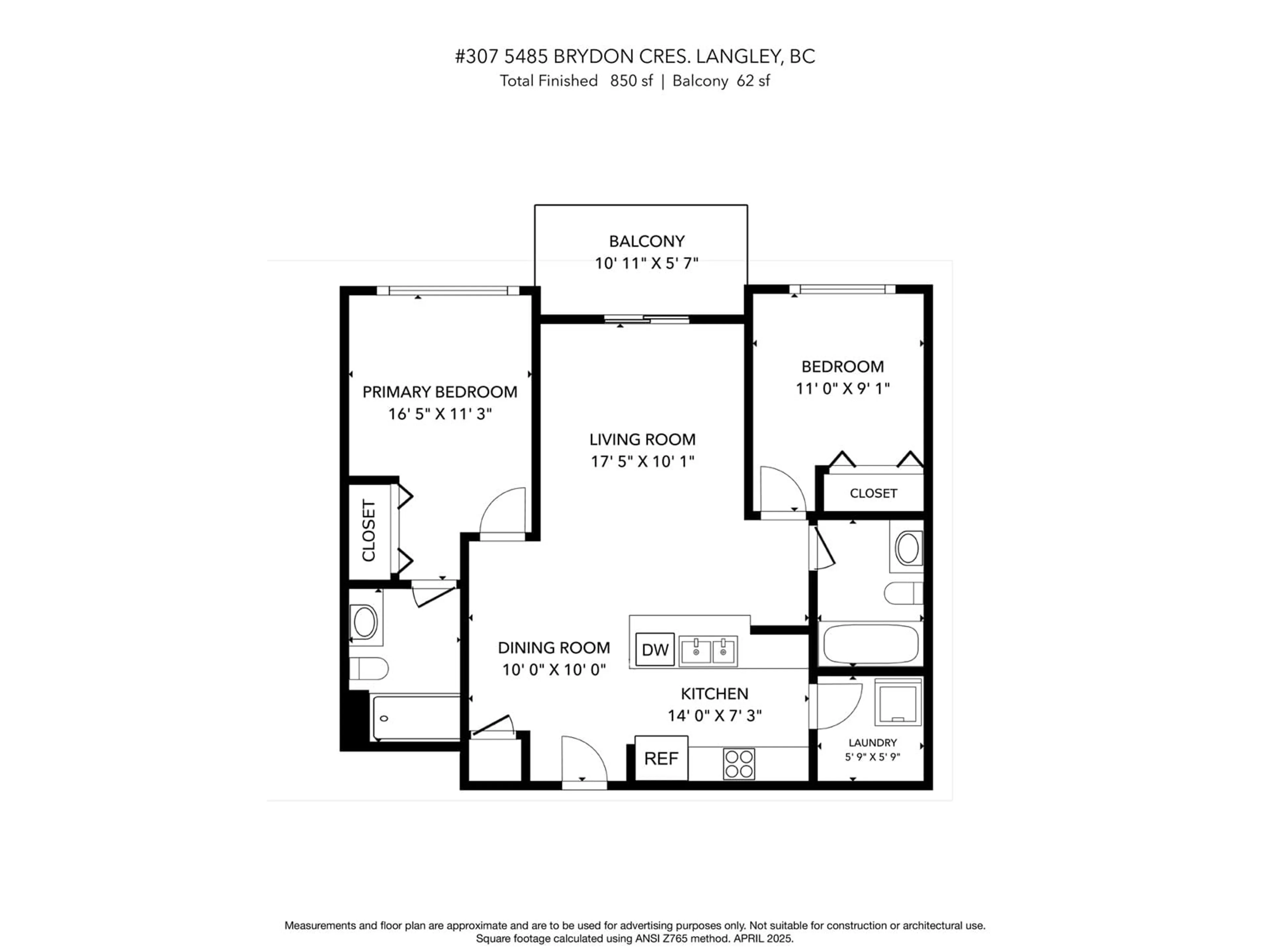Floor plan for 309 - 5485 BRYDON, Langley British Columbia V3A0N5