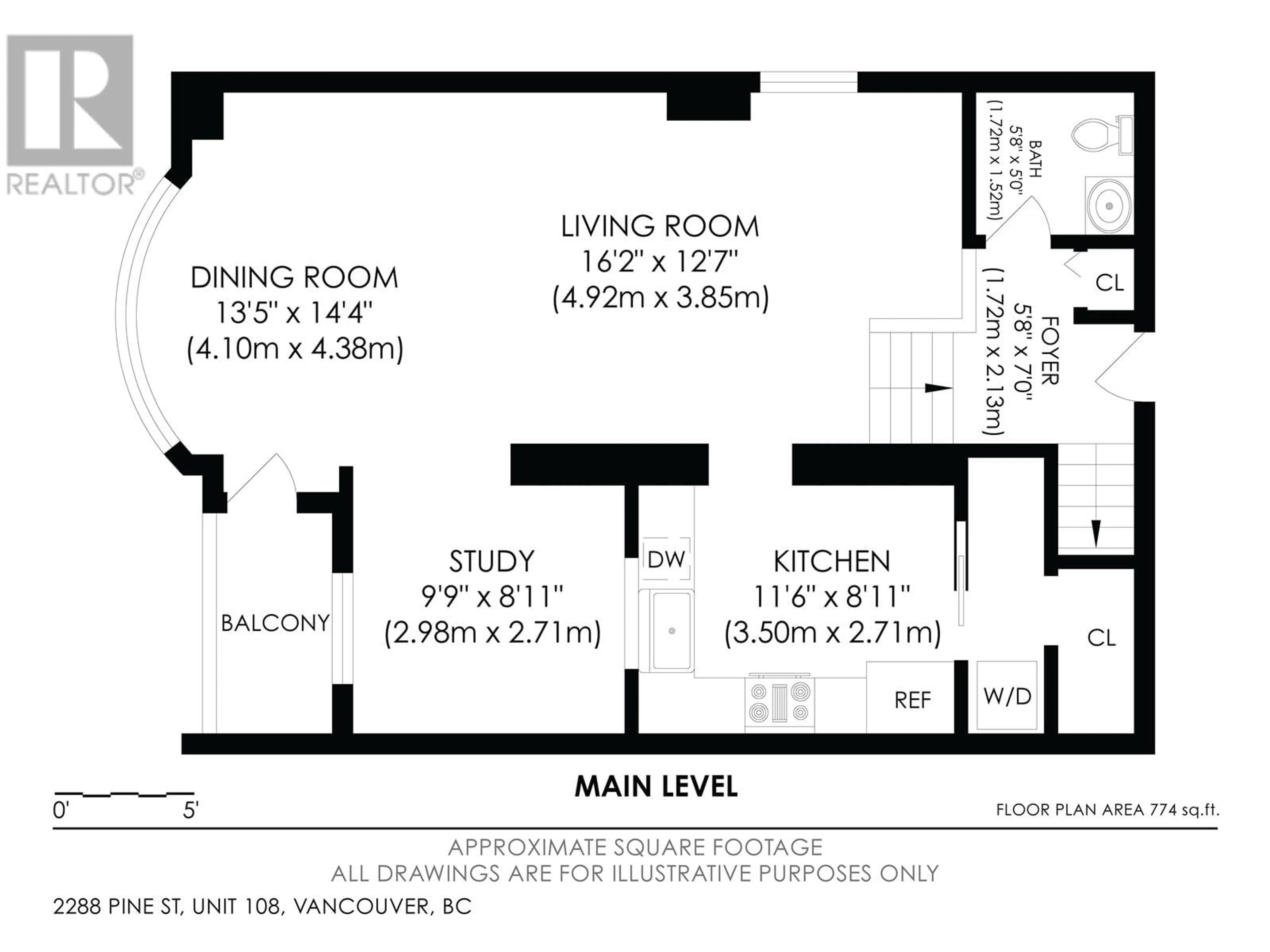 Floor plan for 108 - 2288 PINE STREET, Vancouver British Columbia V6J5G4