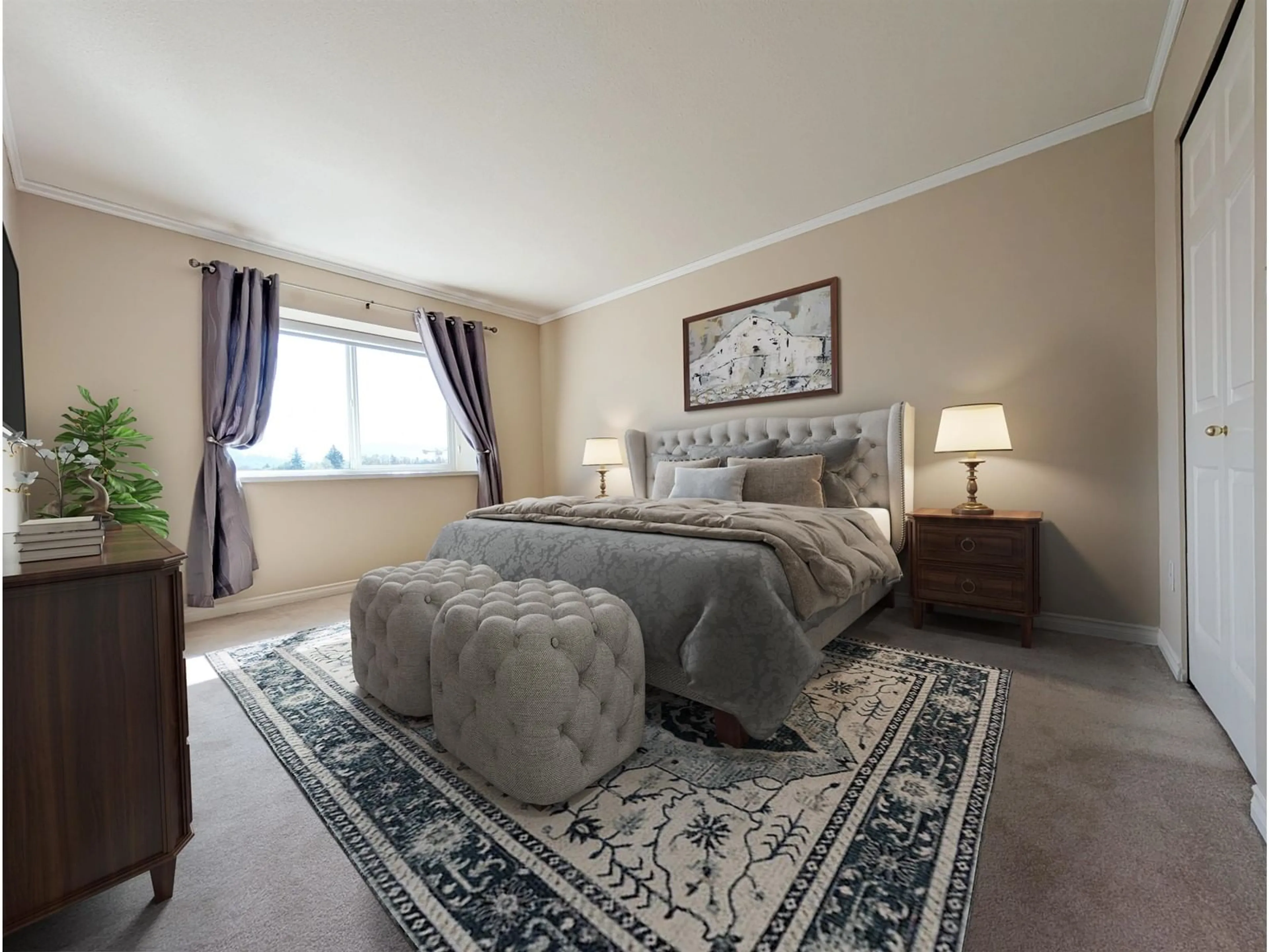 Bedroom with bed, carpet floor for 37 - 2989 TRAFALGAR, Abbotsford British Columbia V2S7X9