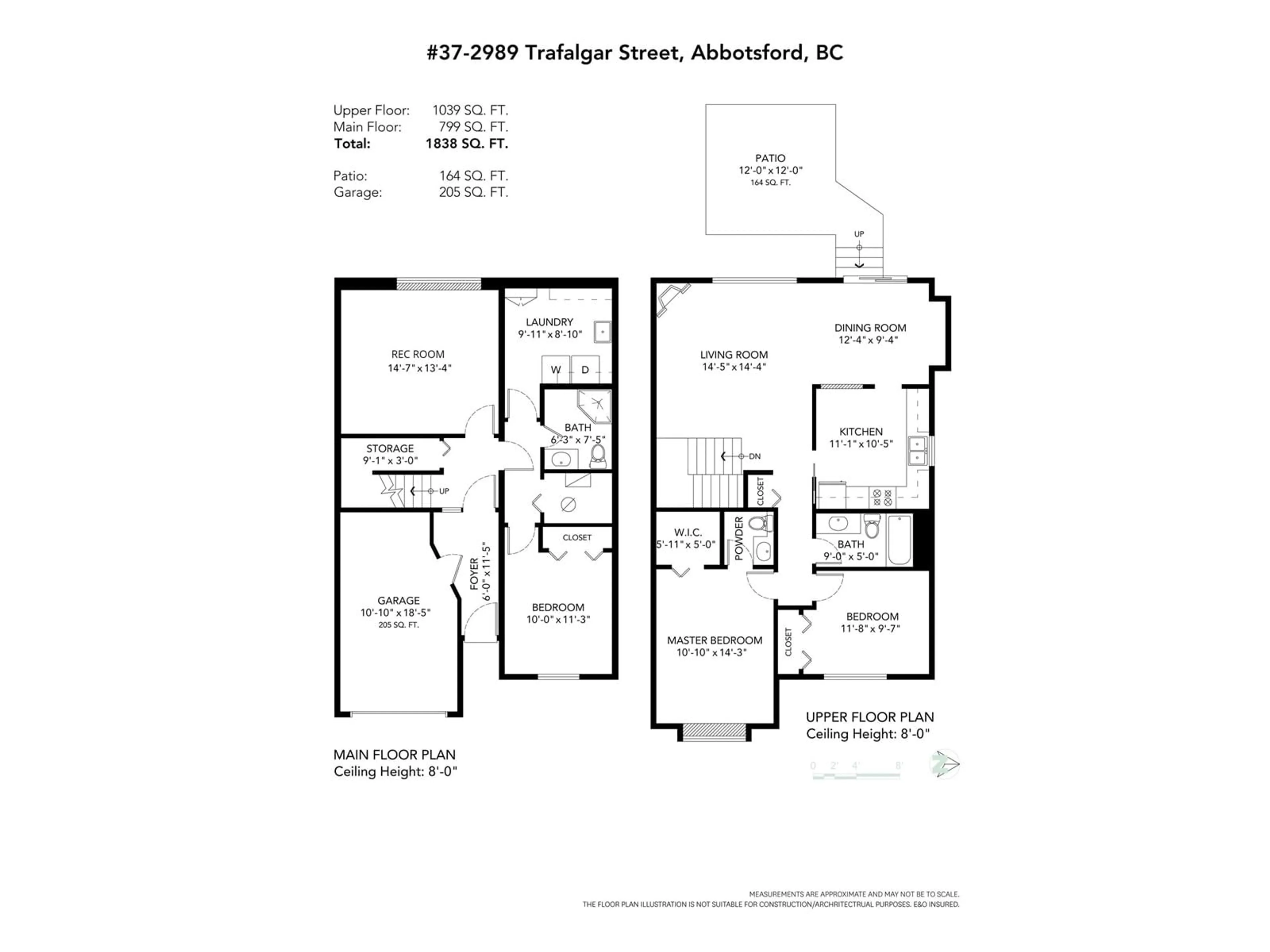 Floor plan for 37 - 2989 TRAFALGAR, Abbotsford British Columbia V2S7X9