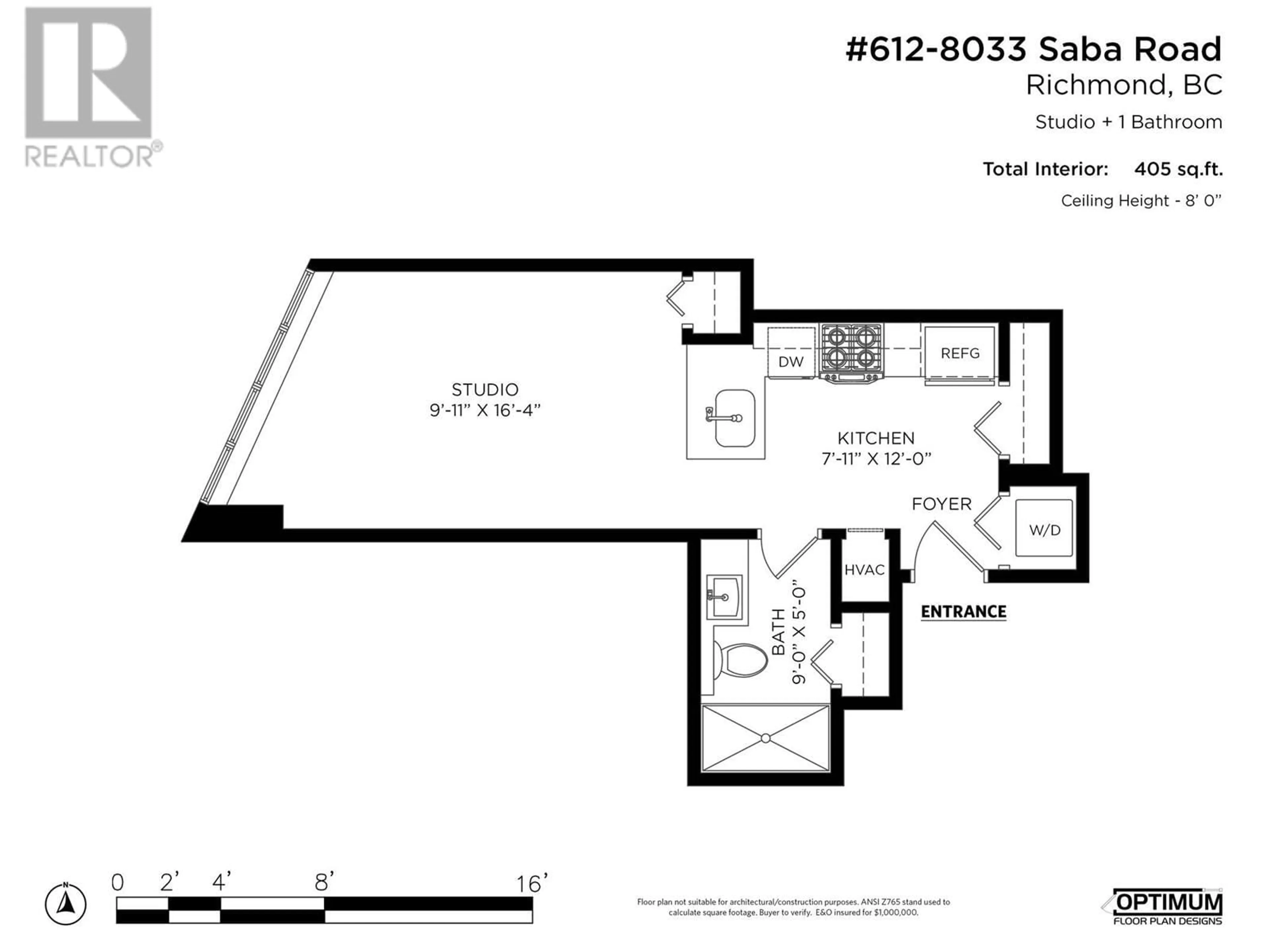 Floor plan for 612 - 8033 SABA ROAD, Richmond British Columbia V6Y4M8