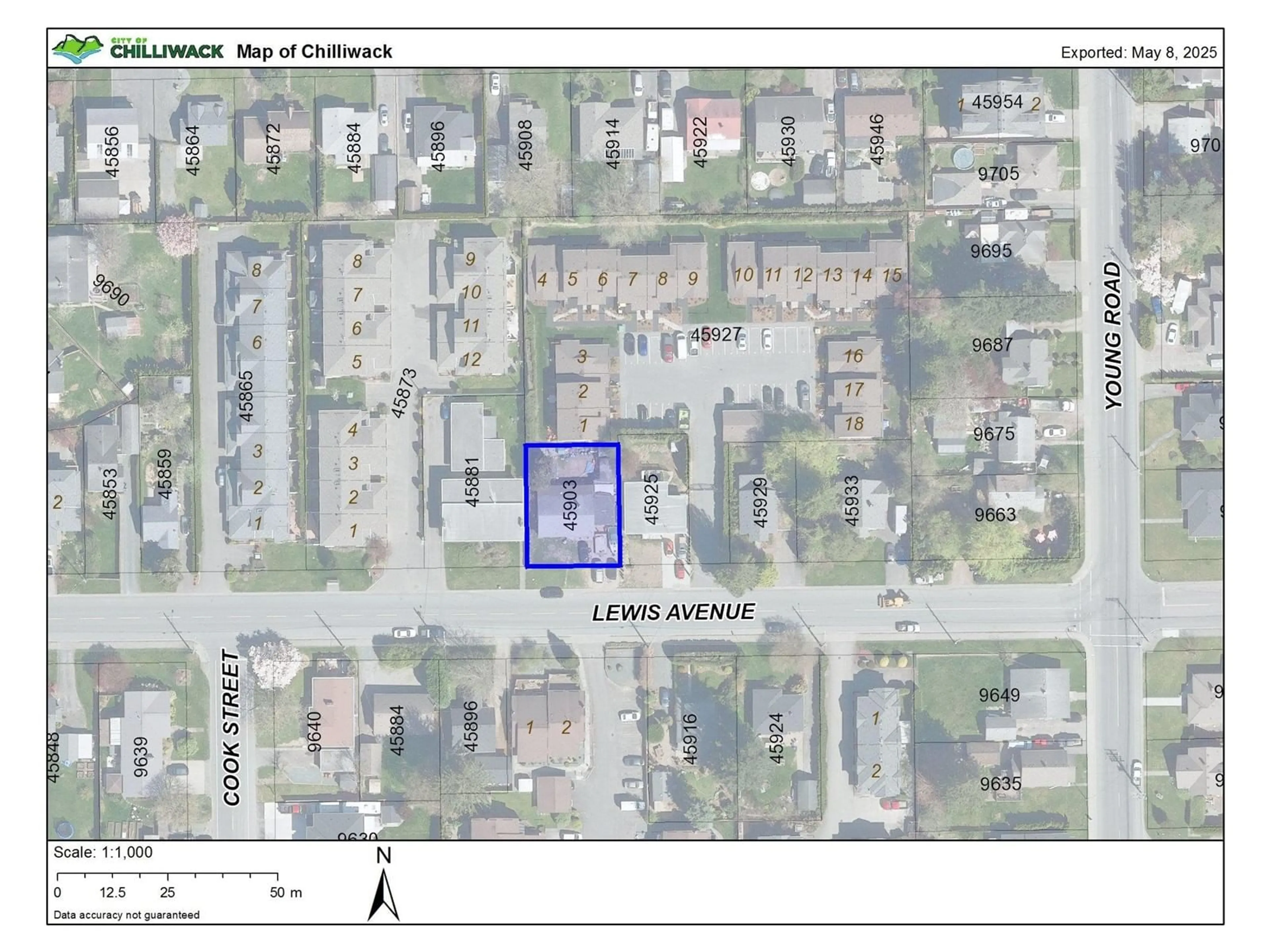 Picture of a map for 45903 LEWIS AVENUE, Chilliwack British Columbia V2P3C3