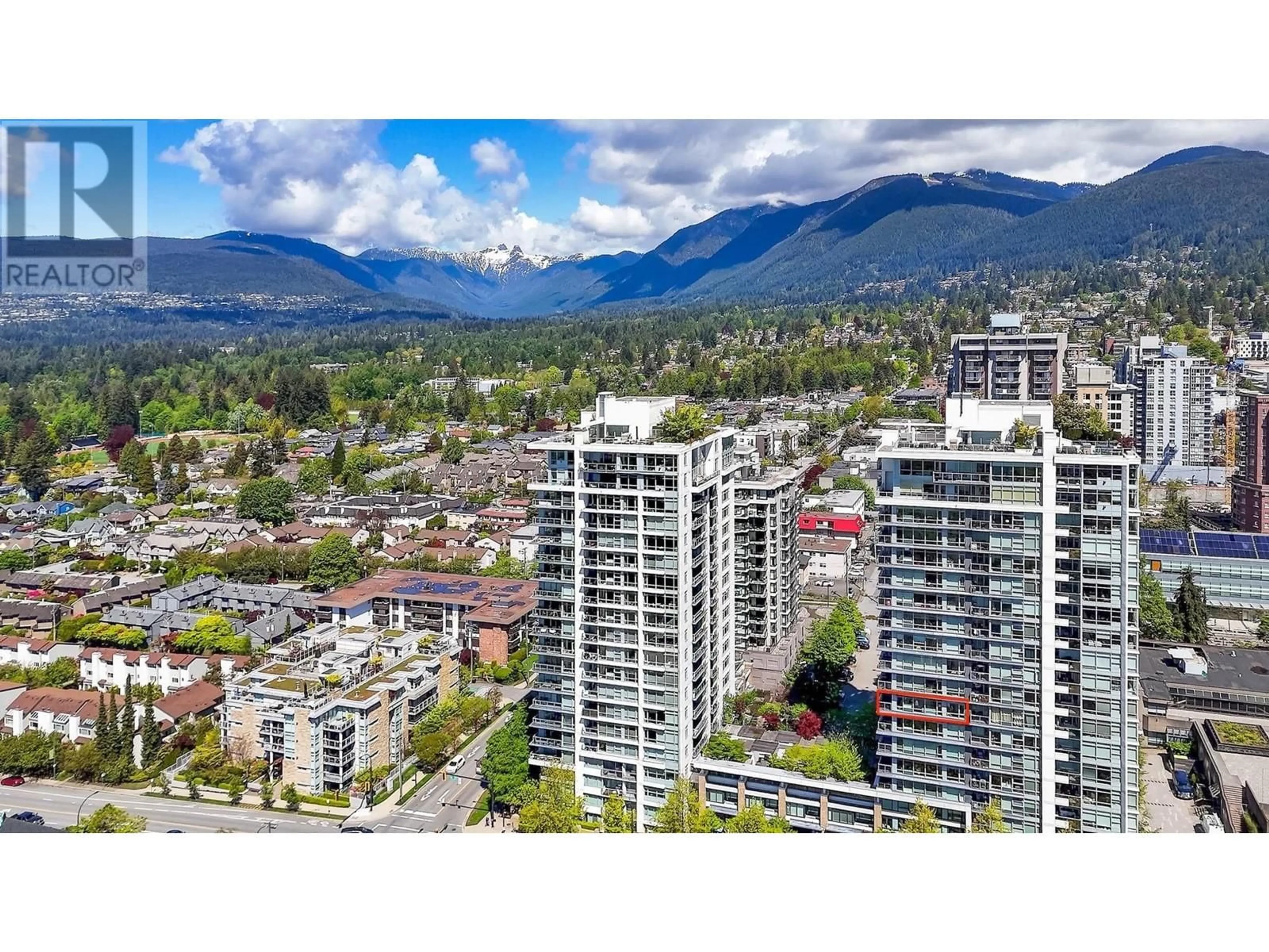 A pic from outside/outdoor area/front of a property/back of a property/a pic from drone, mountain view for 906 - 158 13TH STREET, North Vancouver British Columbia V7M0A7