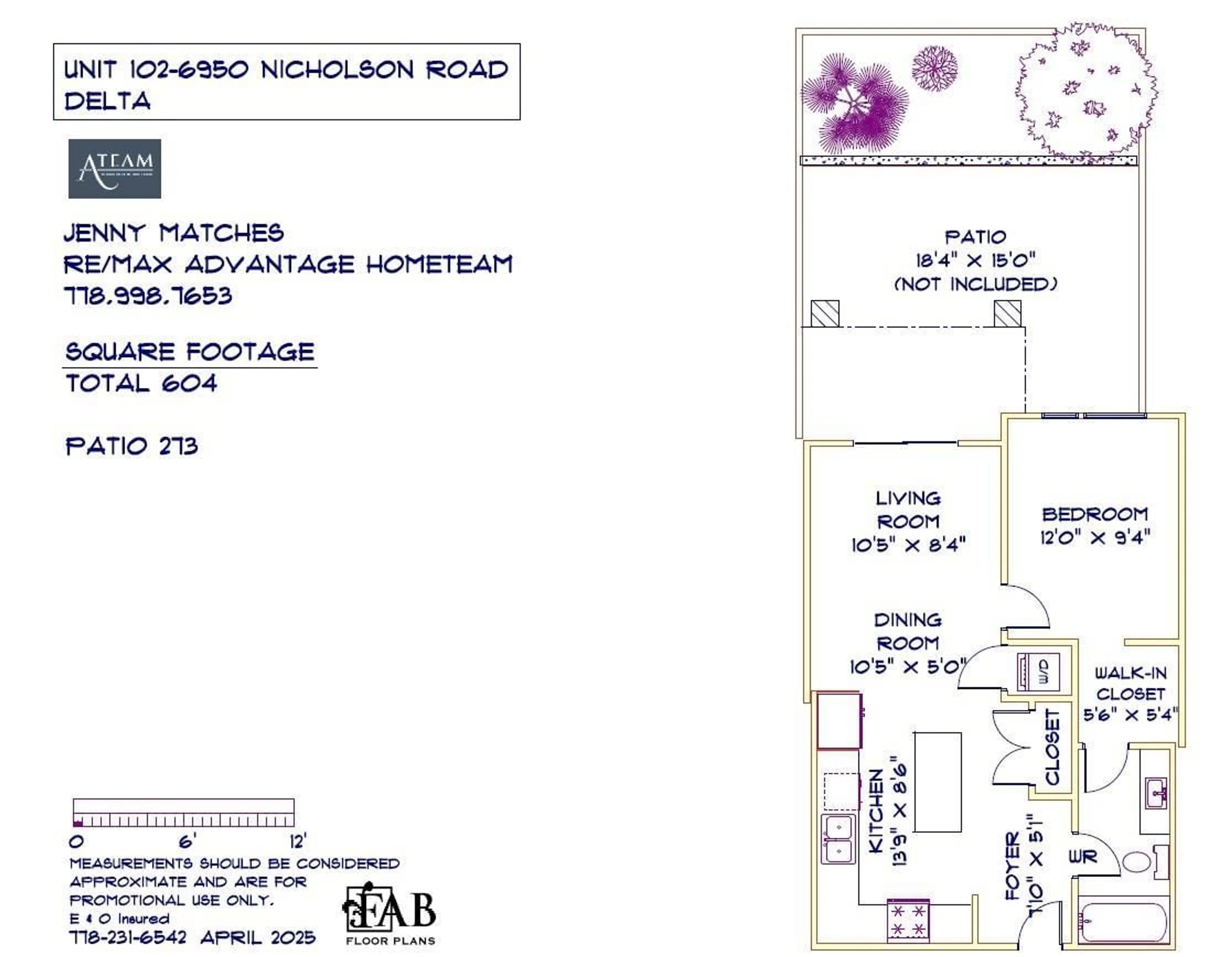 Floor plan for 102 - 6950 NICHOLSON, Delta British Columbia V4E0A8