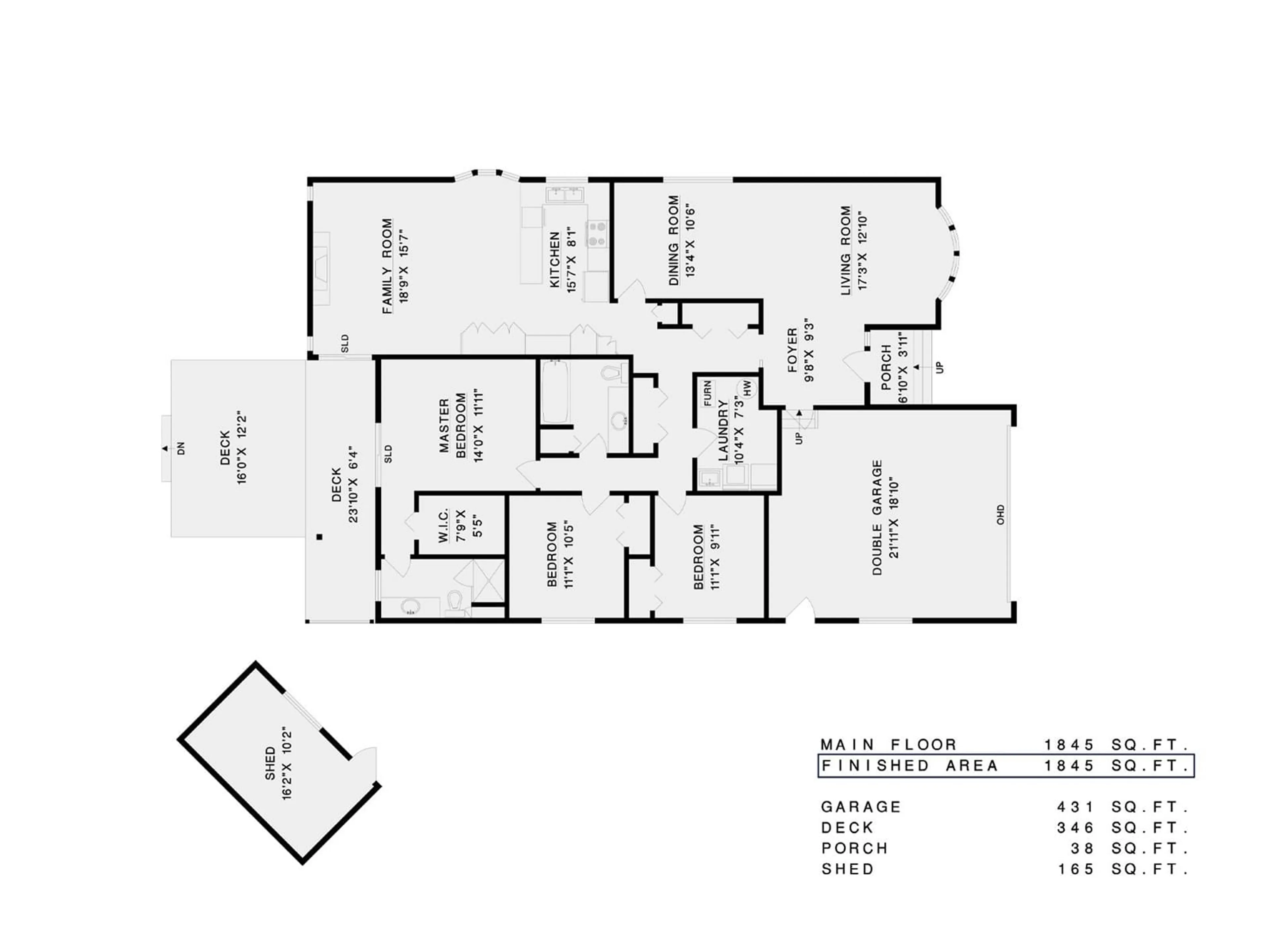 Floor plan for 15729 20, Surrey British Columbia V4A2A7
