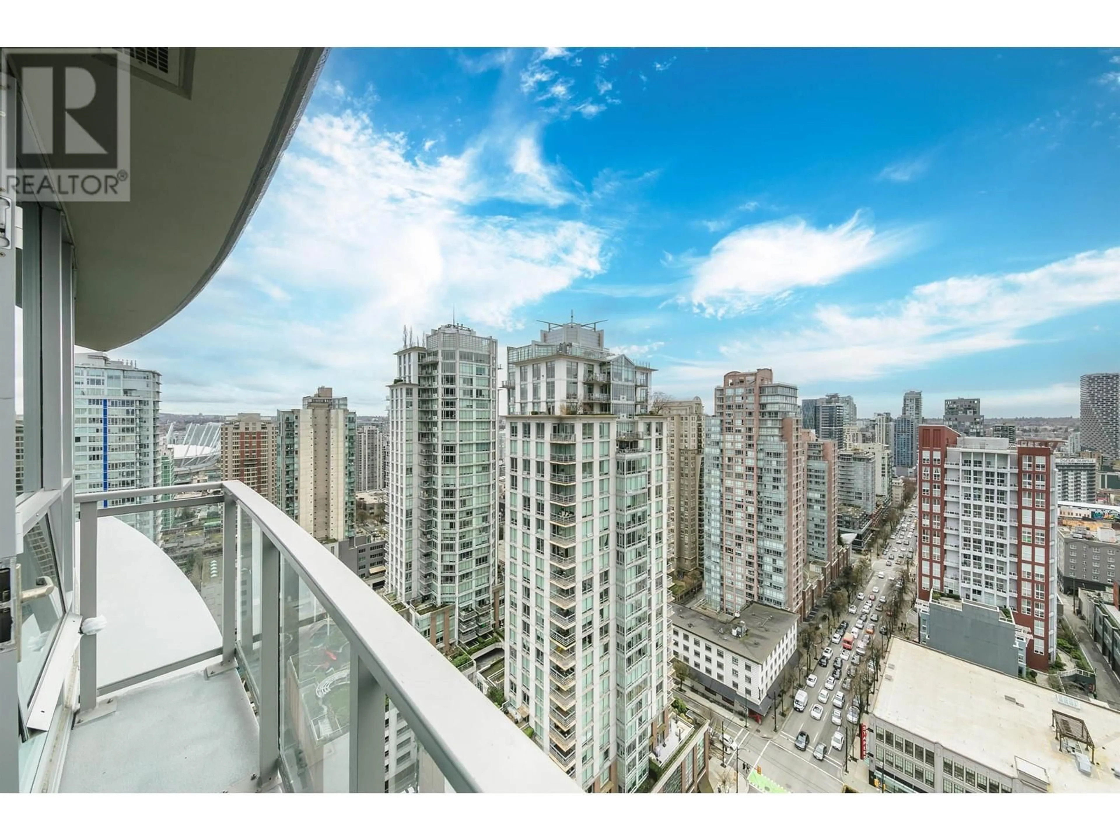 Balcony in the apartment, city buildings view from balcony for 2406 - 833 SEYMOUR STREET, Vancouver British Columbia V6B0G4