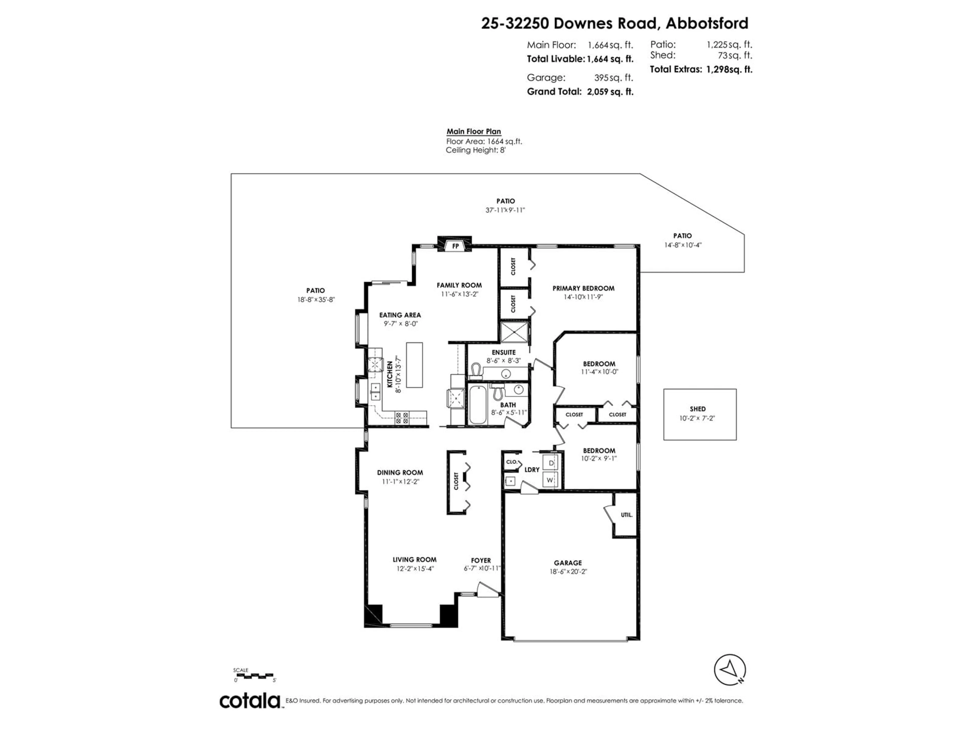 Floor plan for 25 - 32250 DOWNES, Abbotsford British Columbia V4X2R1