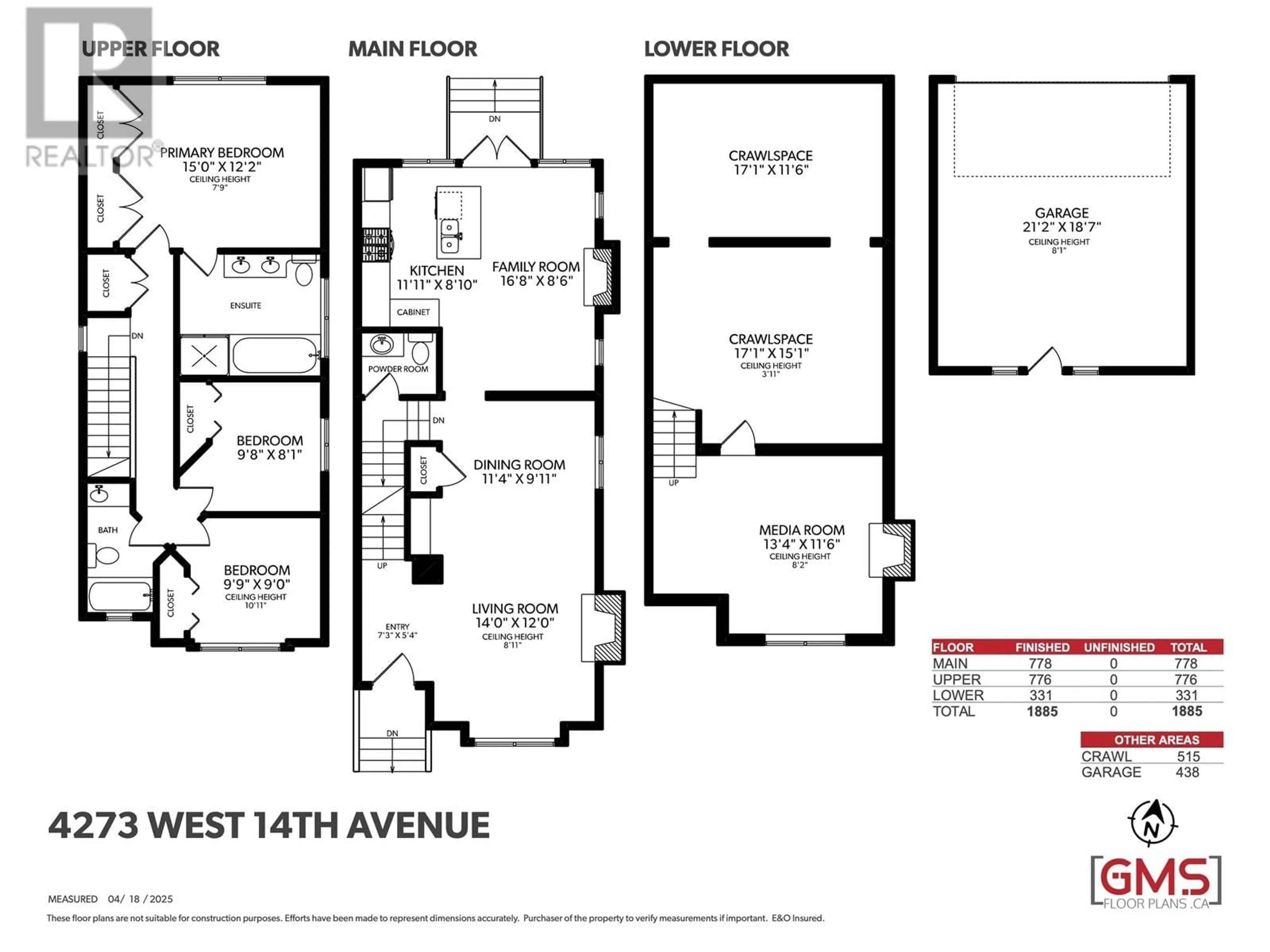 Floor plan for 4273 14TH AVENUE, Vancouver British Columbia V6R2X7