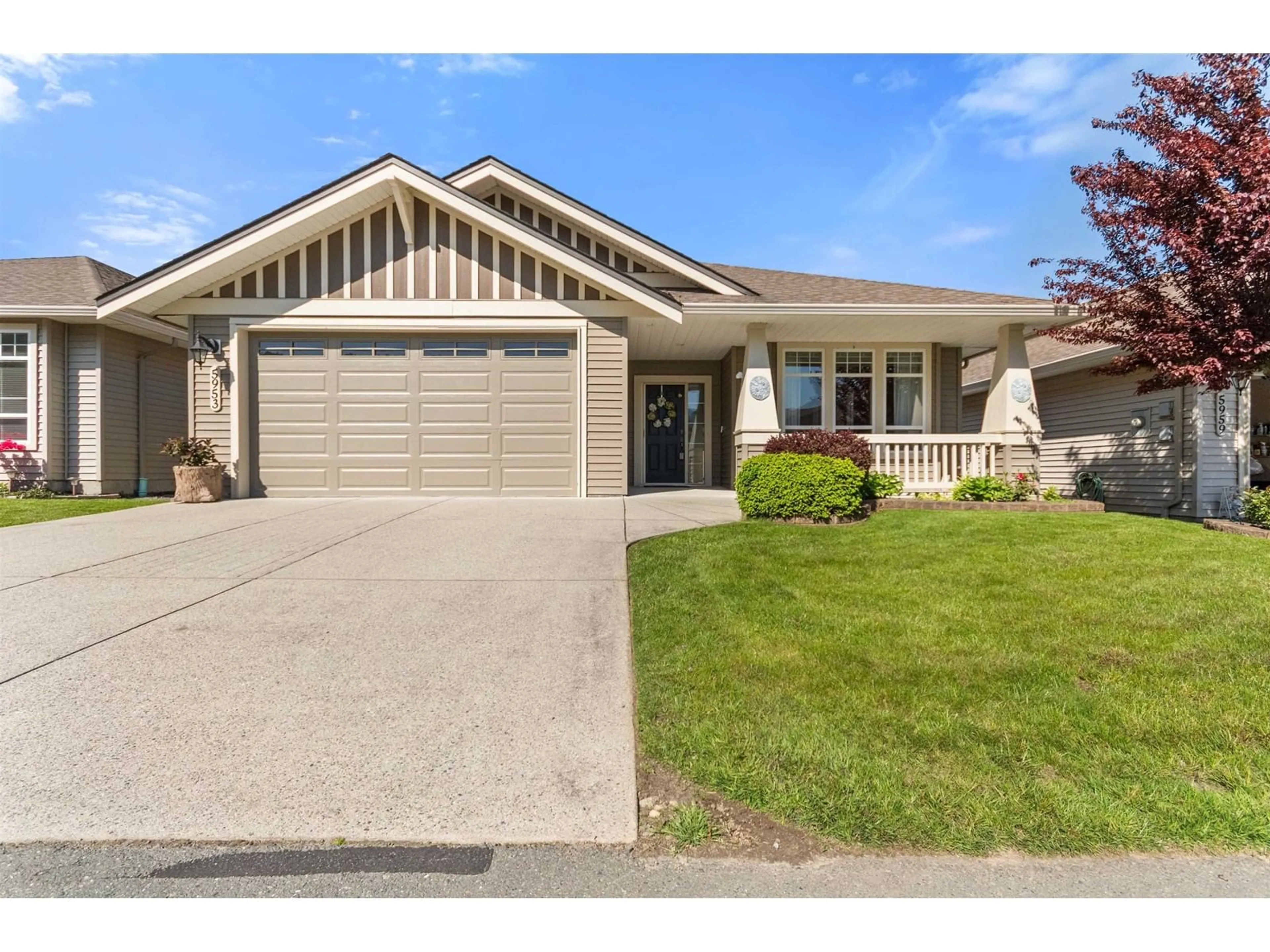 Home with vinyl exterior material, street for 5953 RIVERSTONE STREET, Chilliwack British Columbia V2R0E2