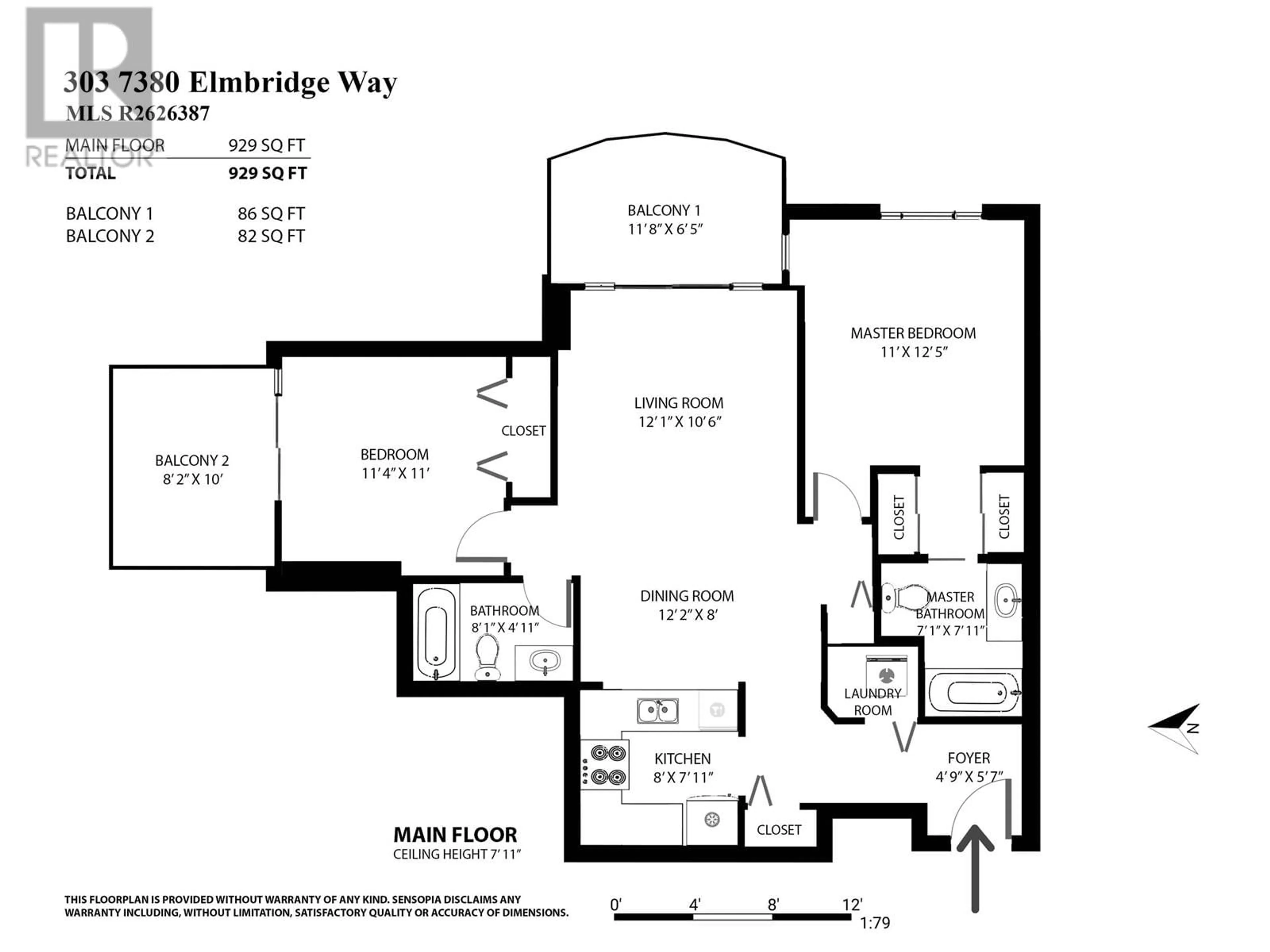 Floor plan for 303 - 7380 ELMBRIDGE WAY, Richmond British Columbia V6X4A1