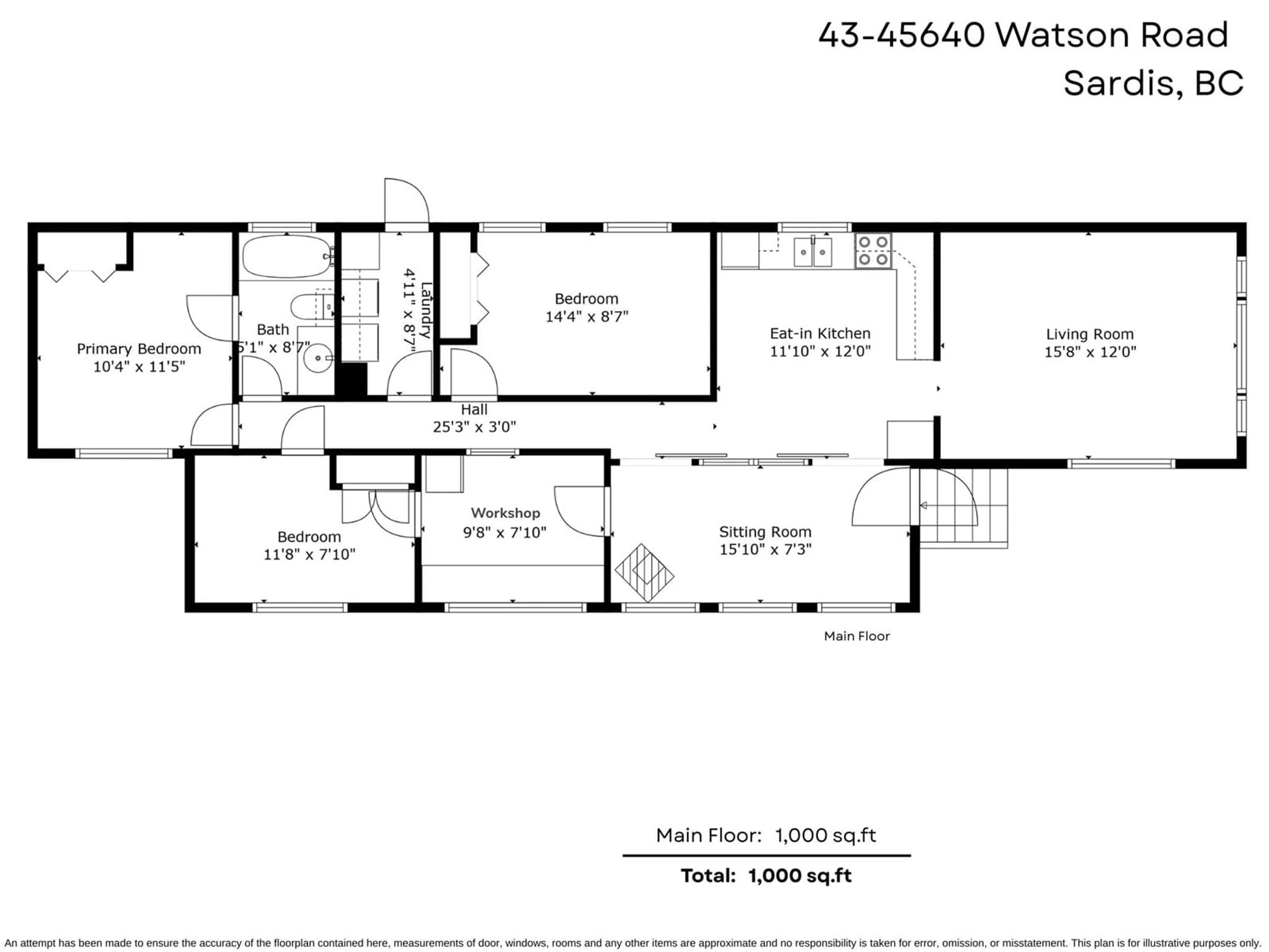 Floor plan for 43 - 45640 WATSON ROAD, Chilliwack British Columbia V2R3R1