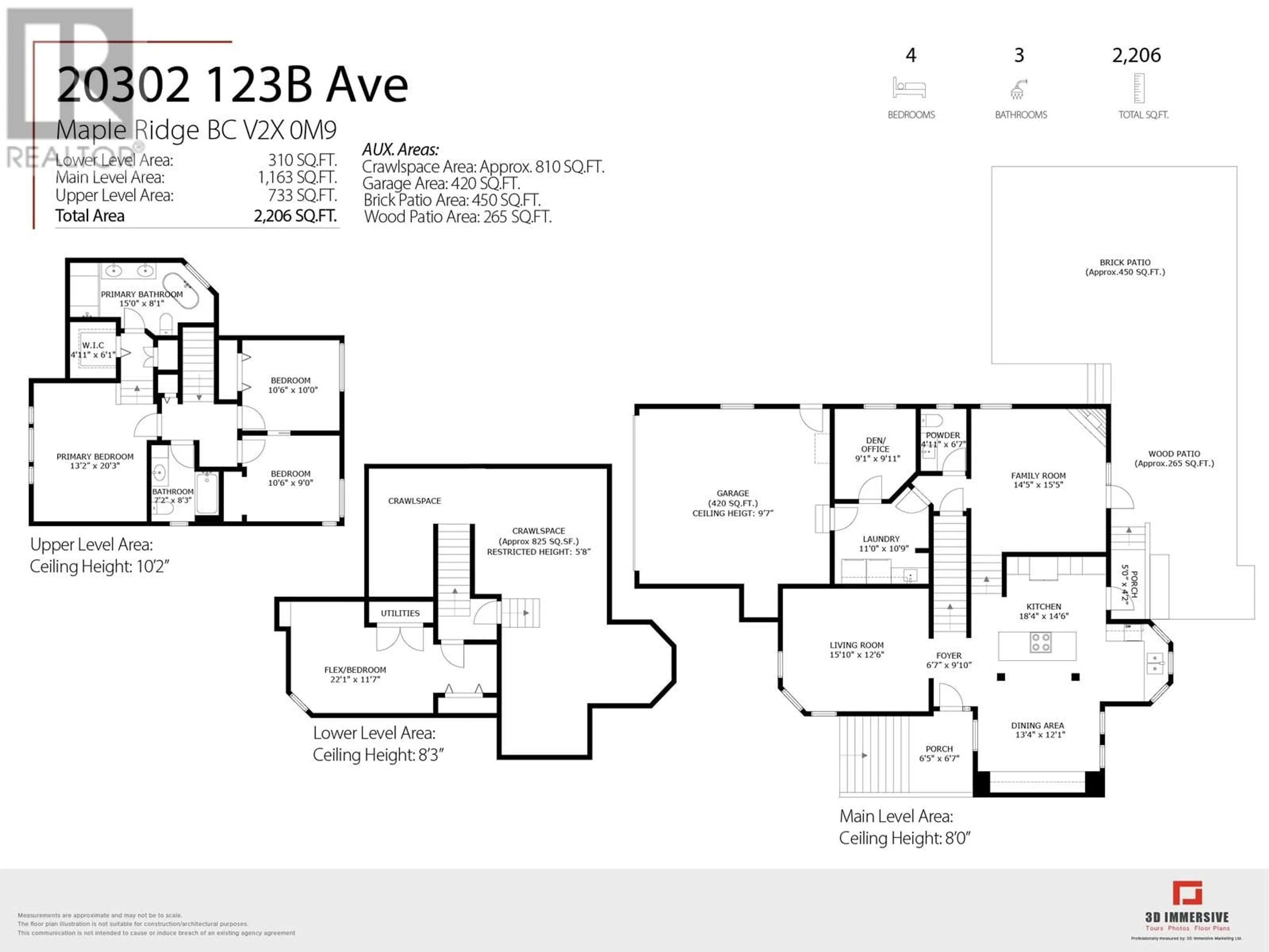 Floor plan for 20302 123B AVENUE, Maple Ridge British Columbia V2X0M9