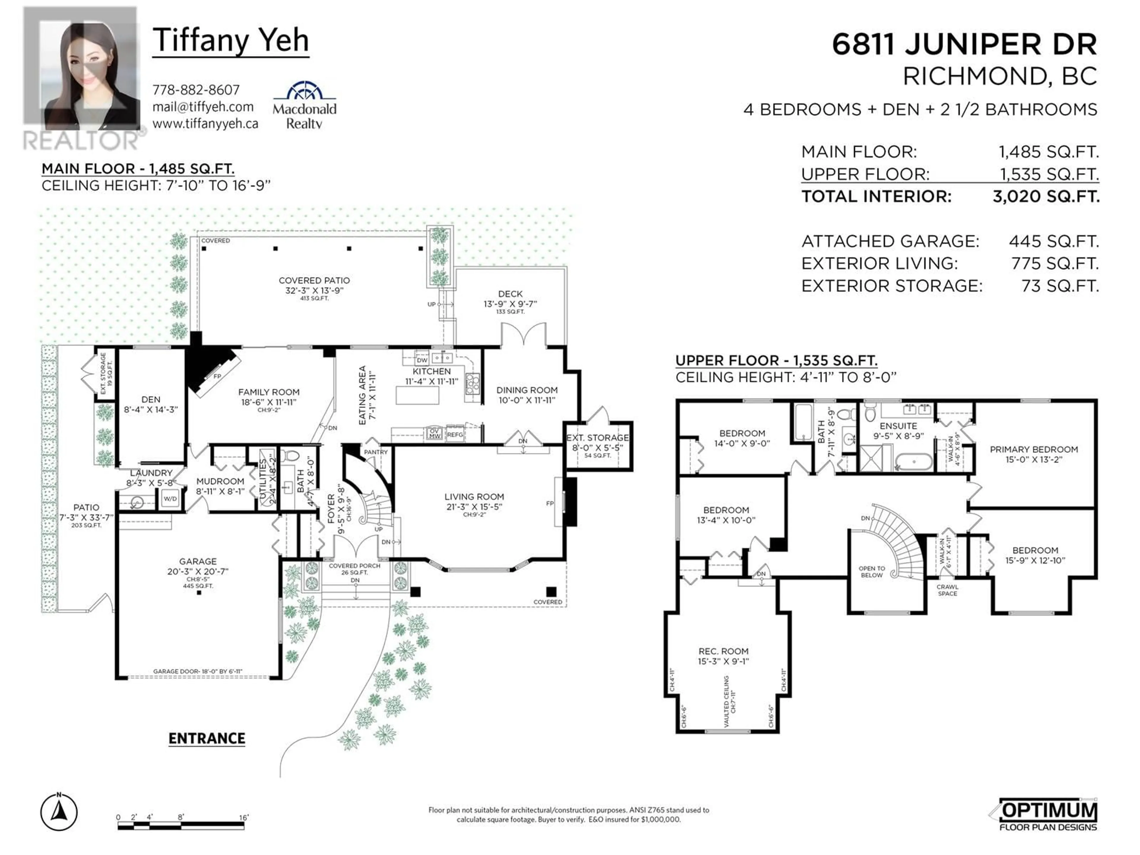 Floor plan for 6811 JUNIPER DRIVE, Richmond British Columbia V7E4Z5