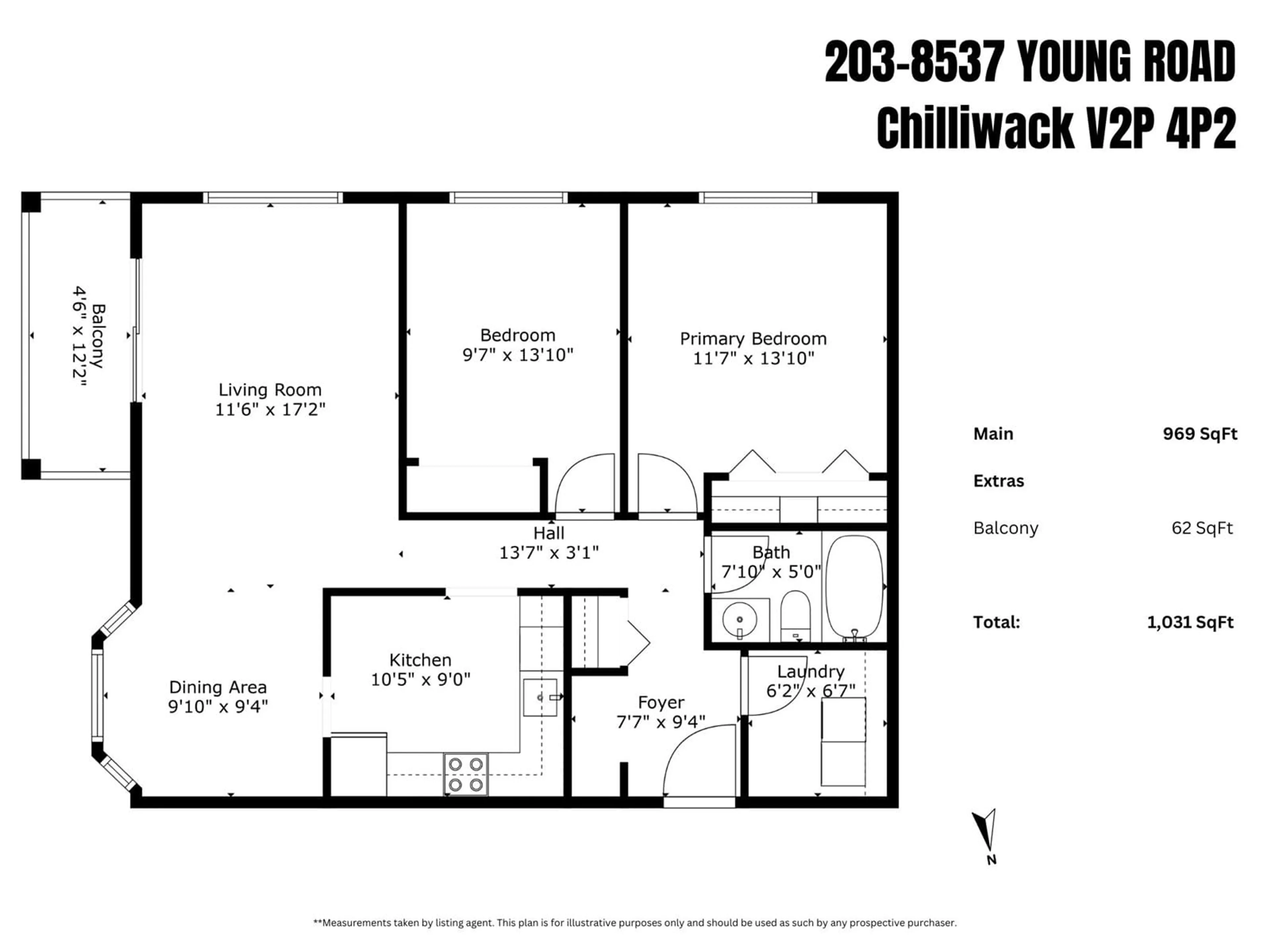 Floor plan for 203 - 8537 YOUNG ROAD, Chilliwack British Columbia V2P4P2