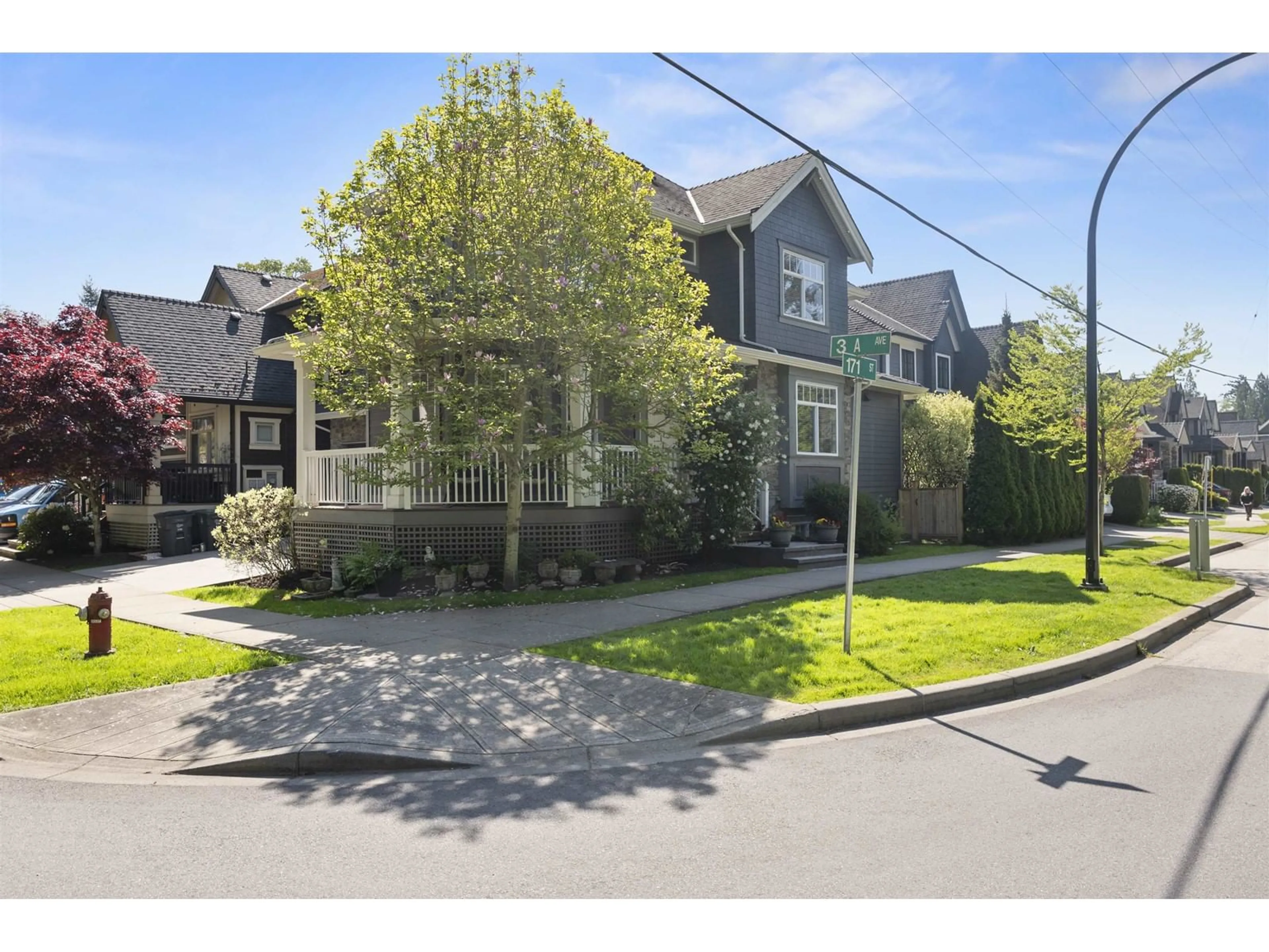 A pic from outside/outdoor area/front of a property/back of a property/a pic from drone, street for 17106 3A, Surrey British Columbia V3S2X7